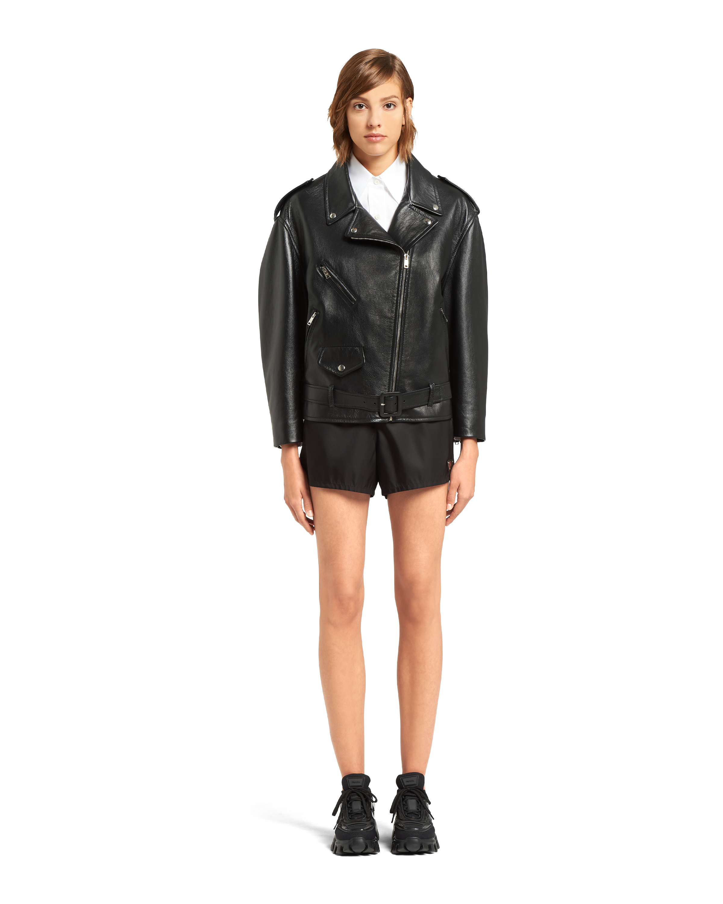 leather jacket prada