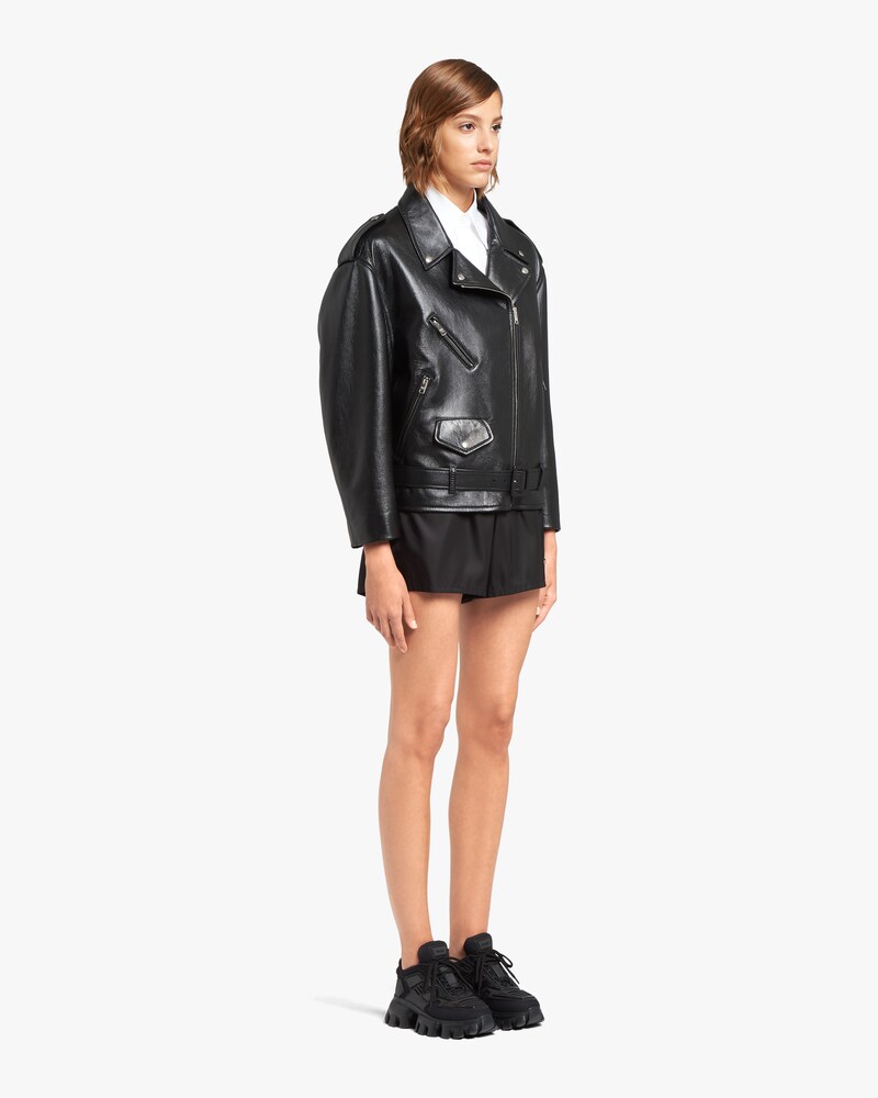 prada leather coat