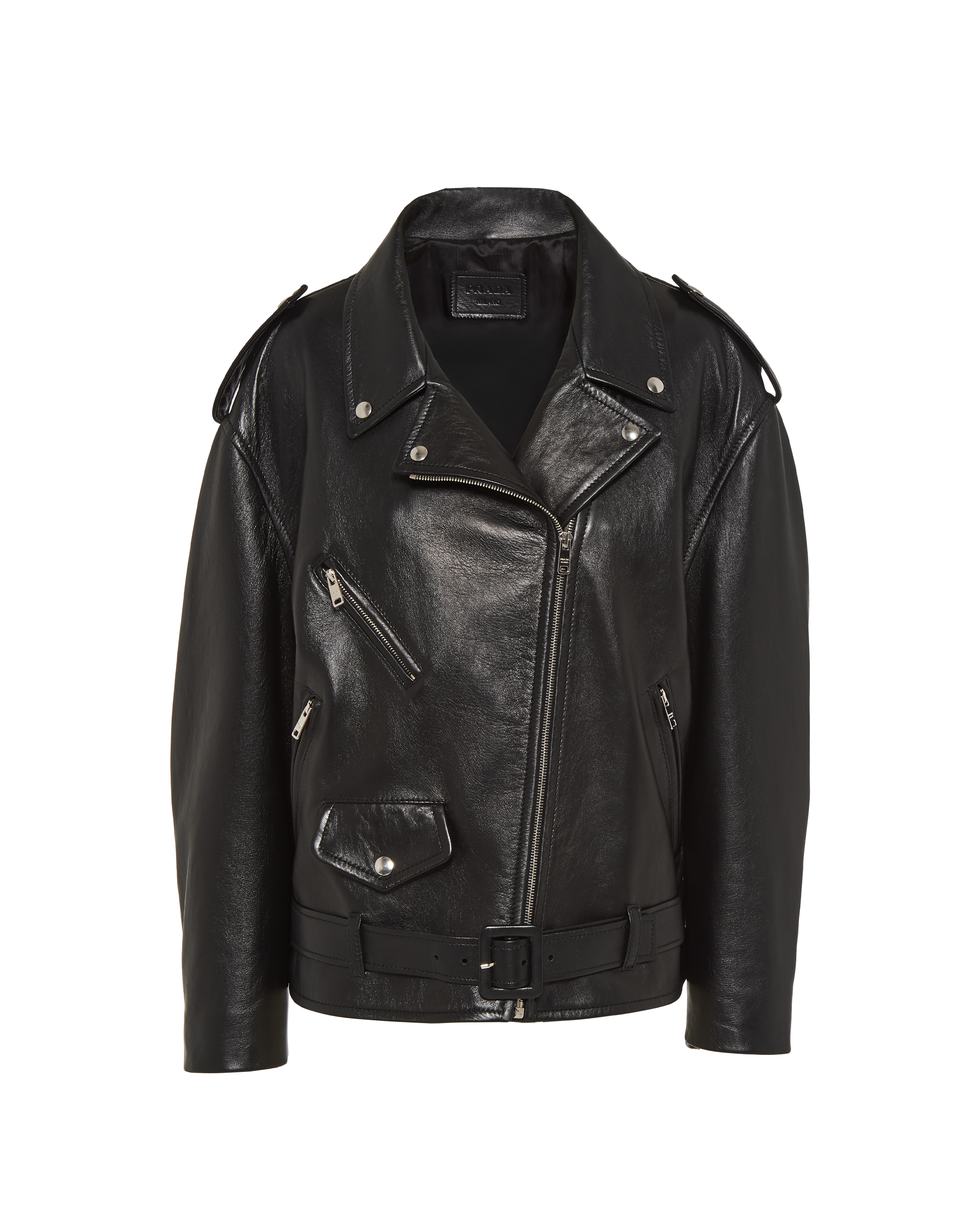 Leather nappa biker jacket | Prada