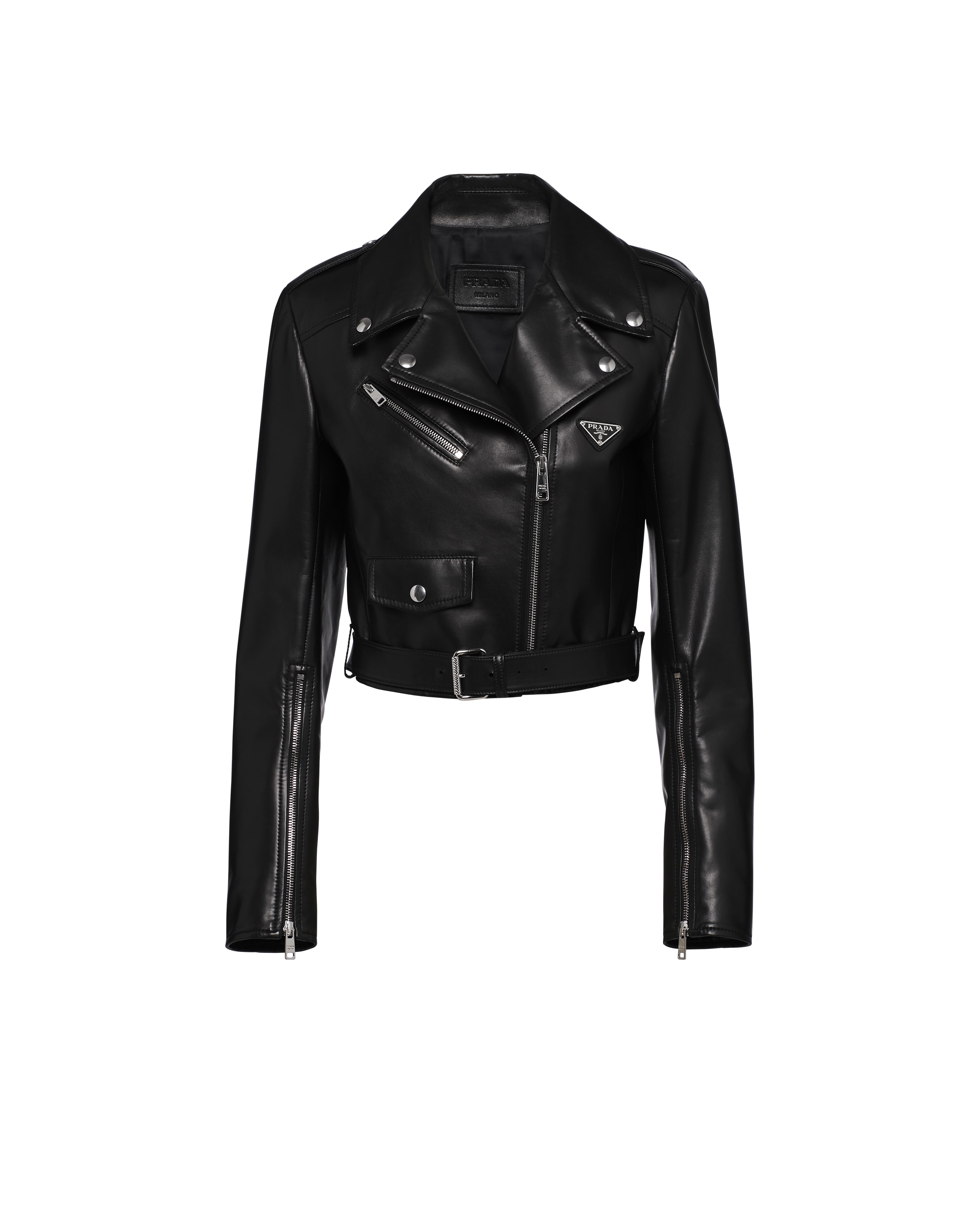 Prada Chiodo In Nappa, Donna, Nero, Taglia 42