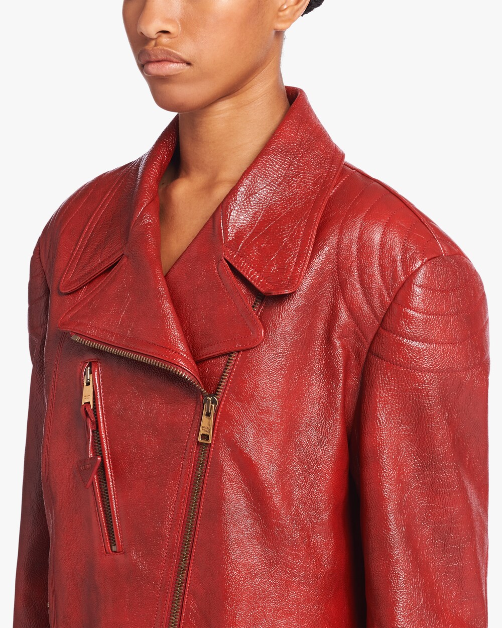 prada leather biker jacket