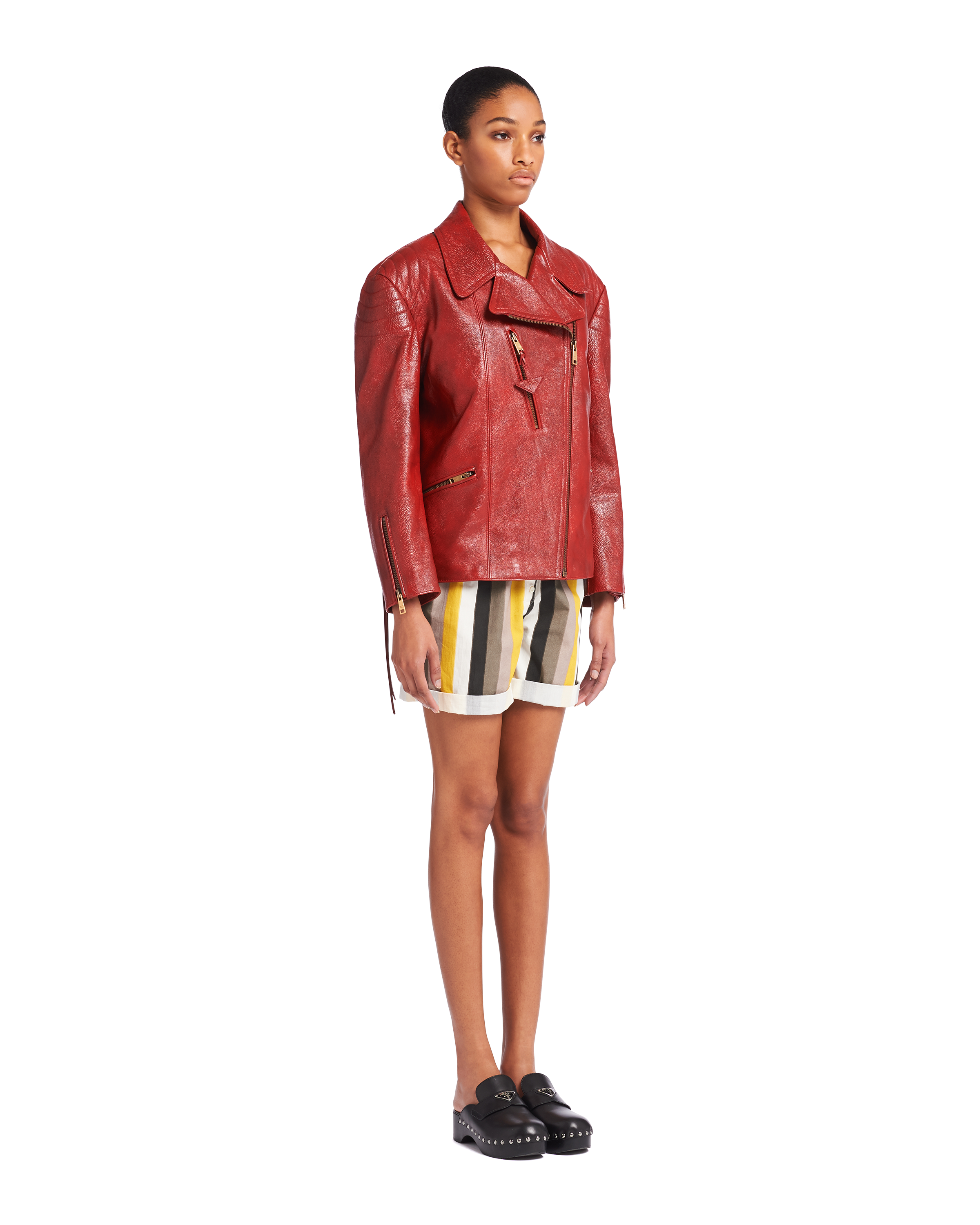 Red Leather biker jacket | Prada