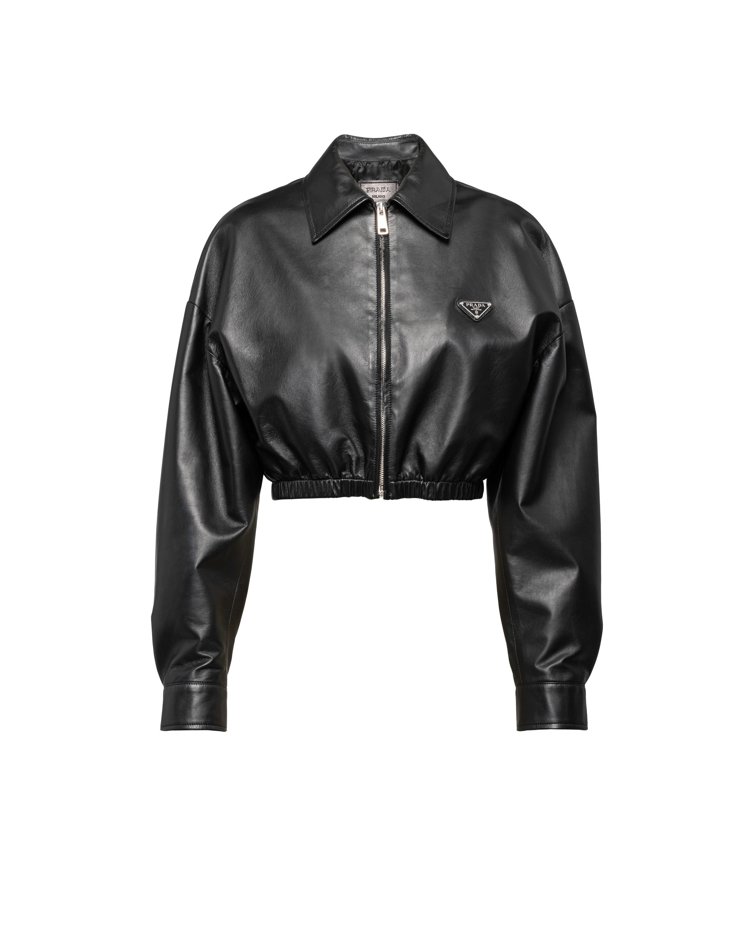 Prada Veste En Cuir, Femme, Noir, Taille 38