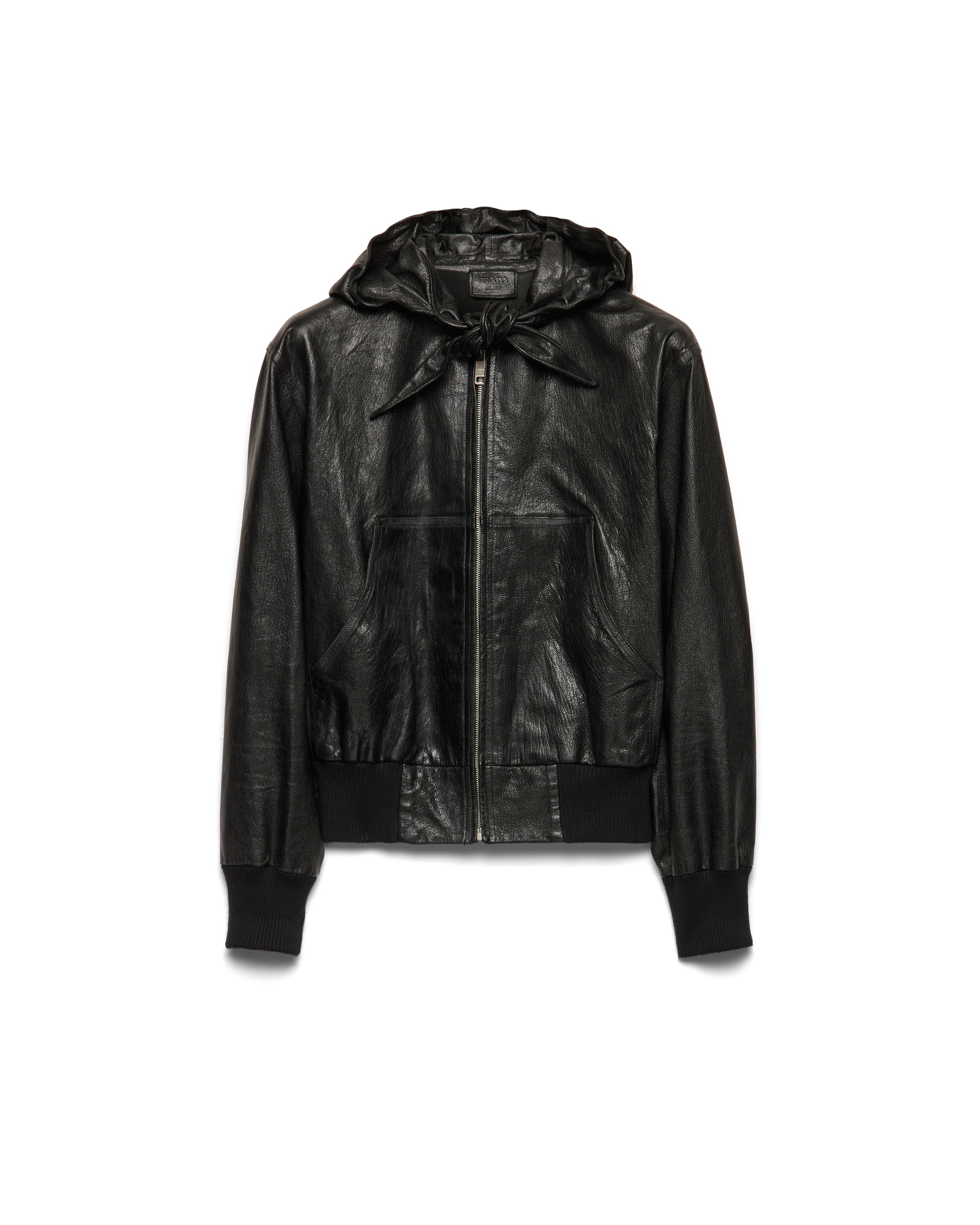 Prada Felpa In Pelle, Donna, Nero, Taglia 40