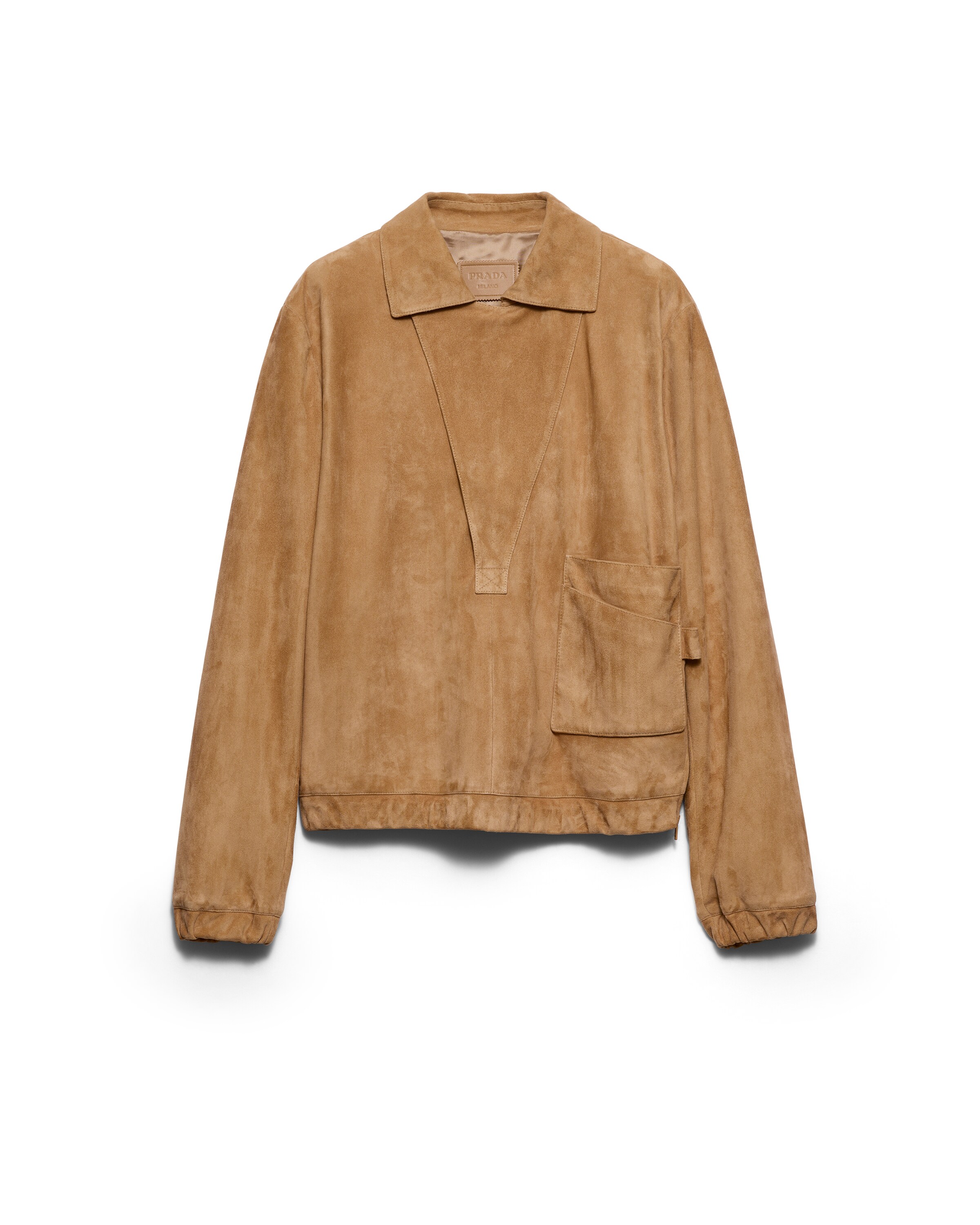 Prada Blouson En Veau Velours, Femme, Miel, Taille 42