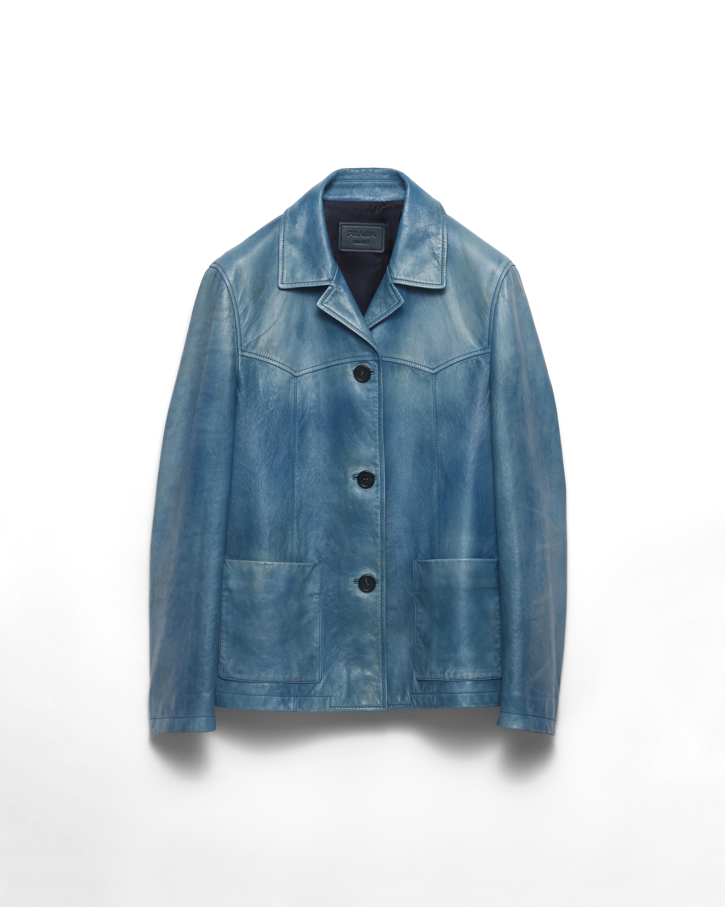 Prada Giacca In Nappa, Donna, Avio, Taglia 40