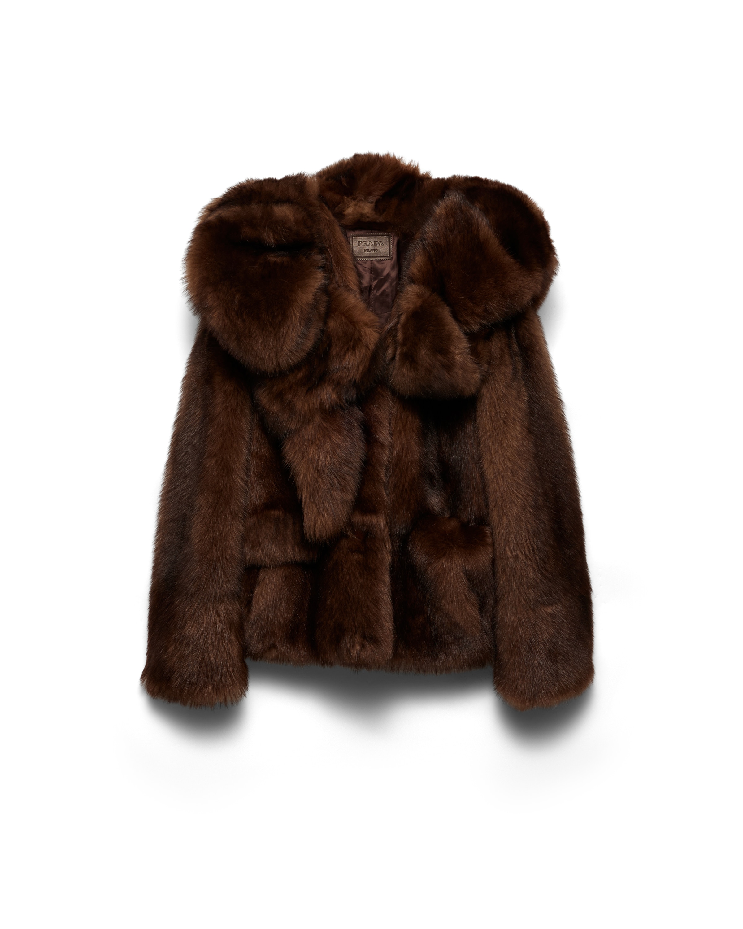 Prada Veste En Peau De Mouton, Femme, Acajou, Taille 40