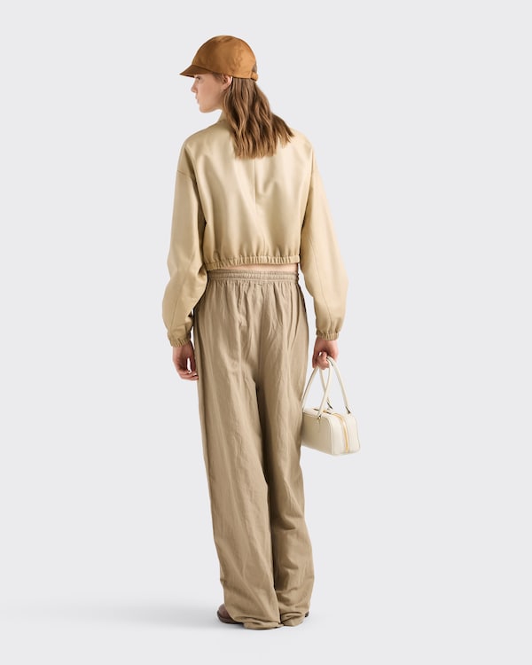 Cropped nappa leather jacket - Ivory Cropped nappa leather jacket - Ivory