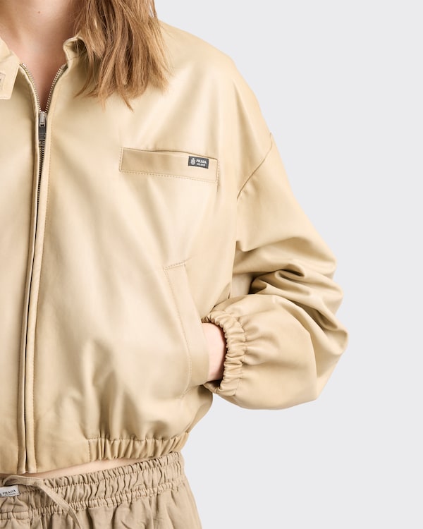 Cropped nappa leather jacket - Ivory Cropped nappa leather jacket - Ivory