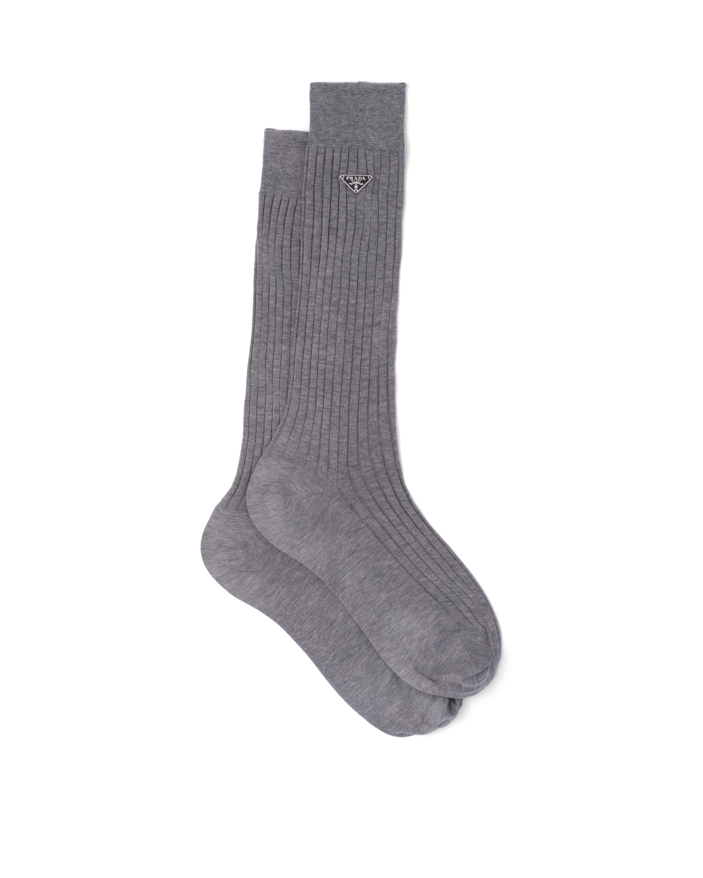 Prada Cotton Socks In Grey