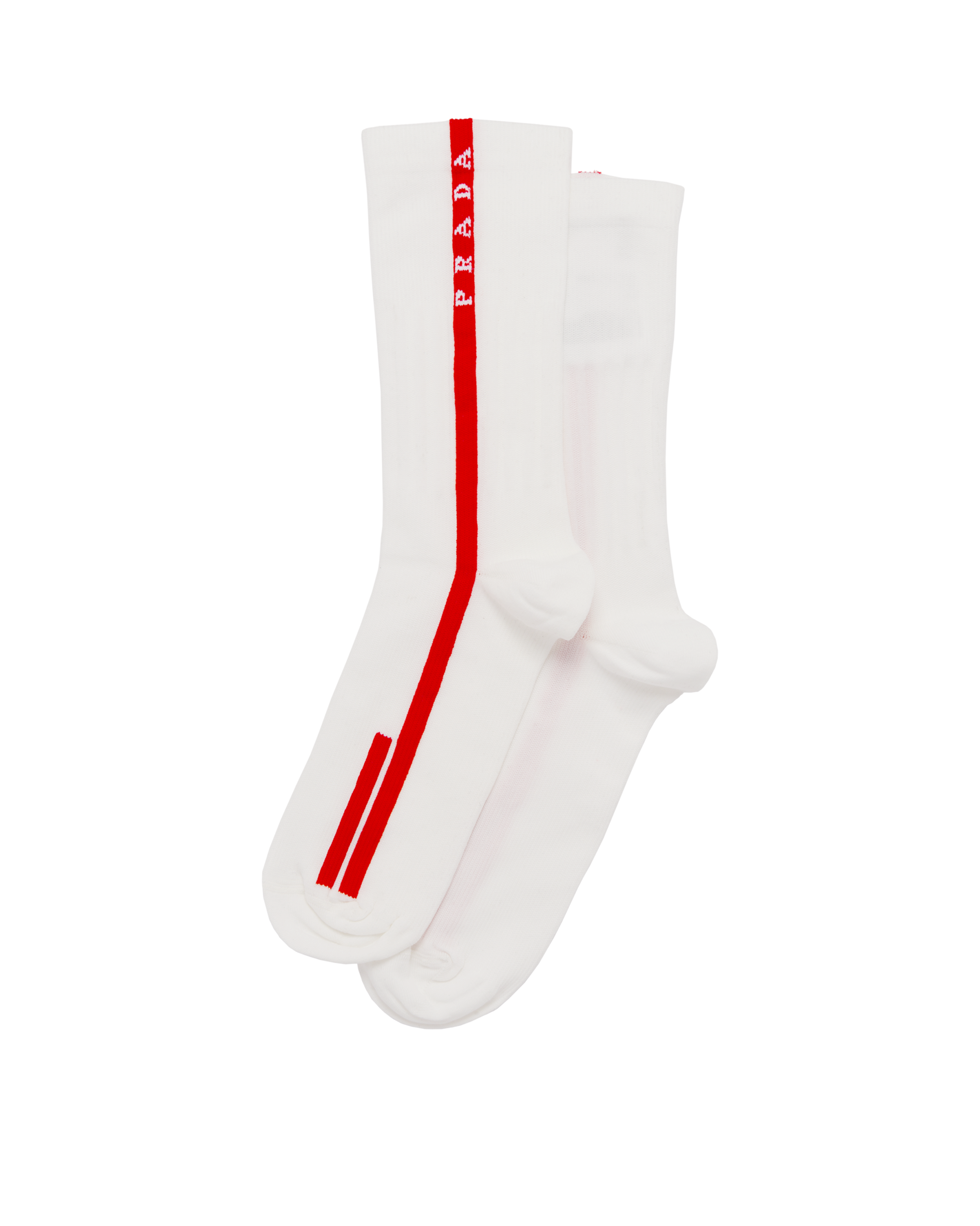 Shop Prada Re-nylon Socks In White