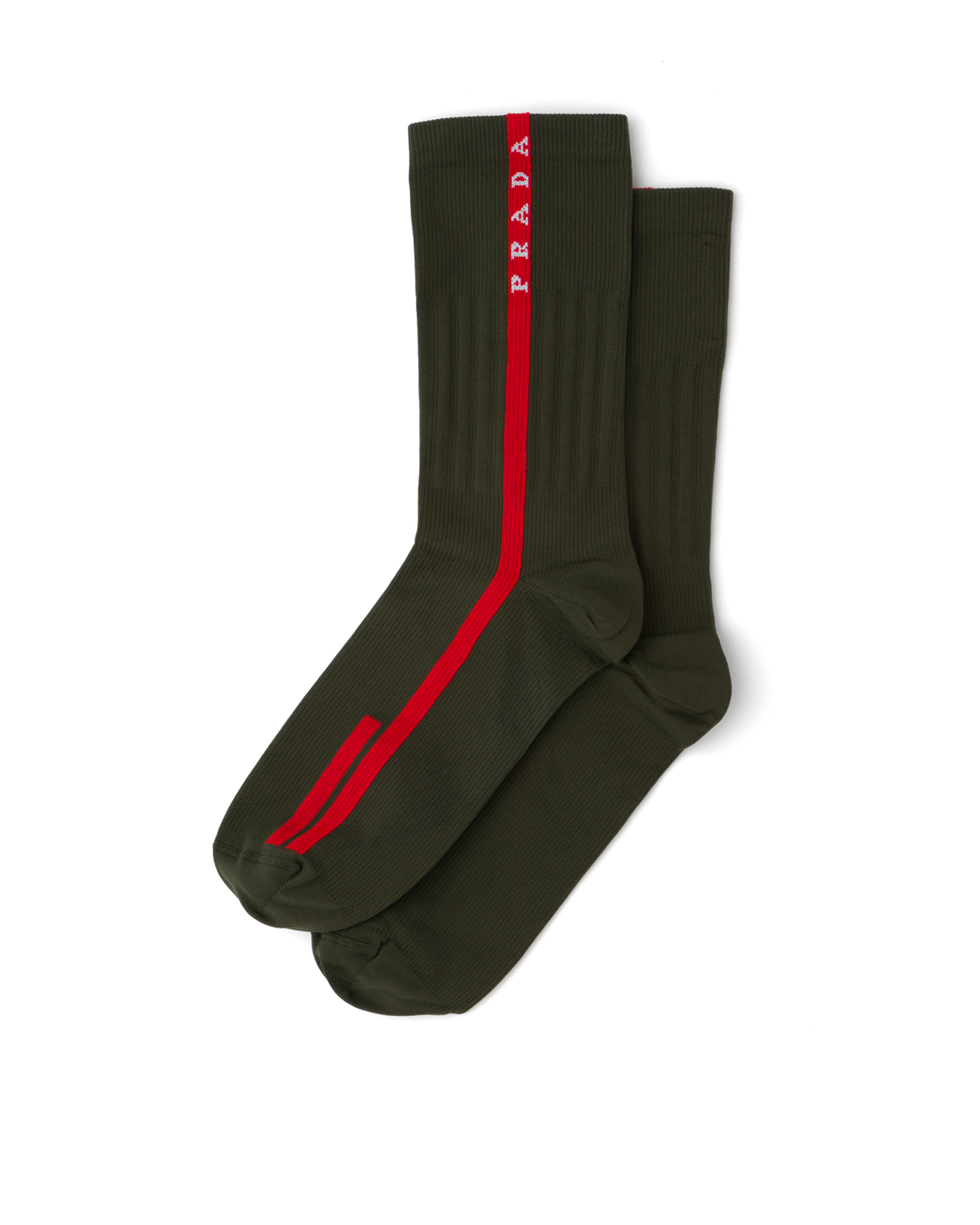 Chaussettes En Re nylon Technique Vert Camouflage PRADA