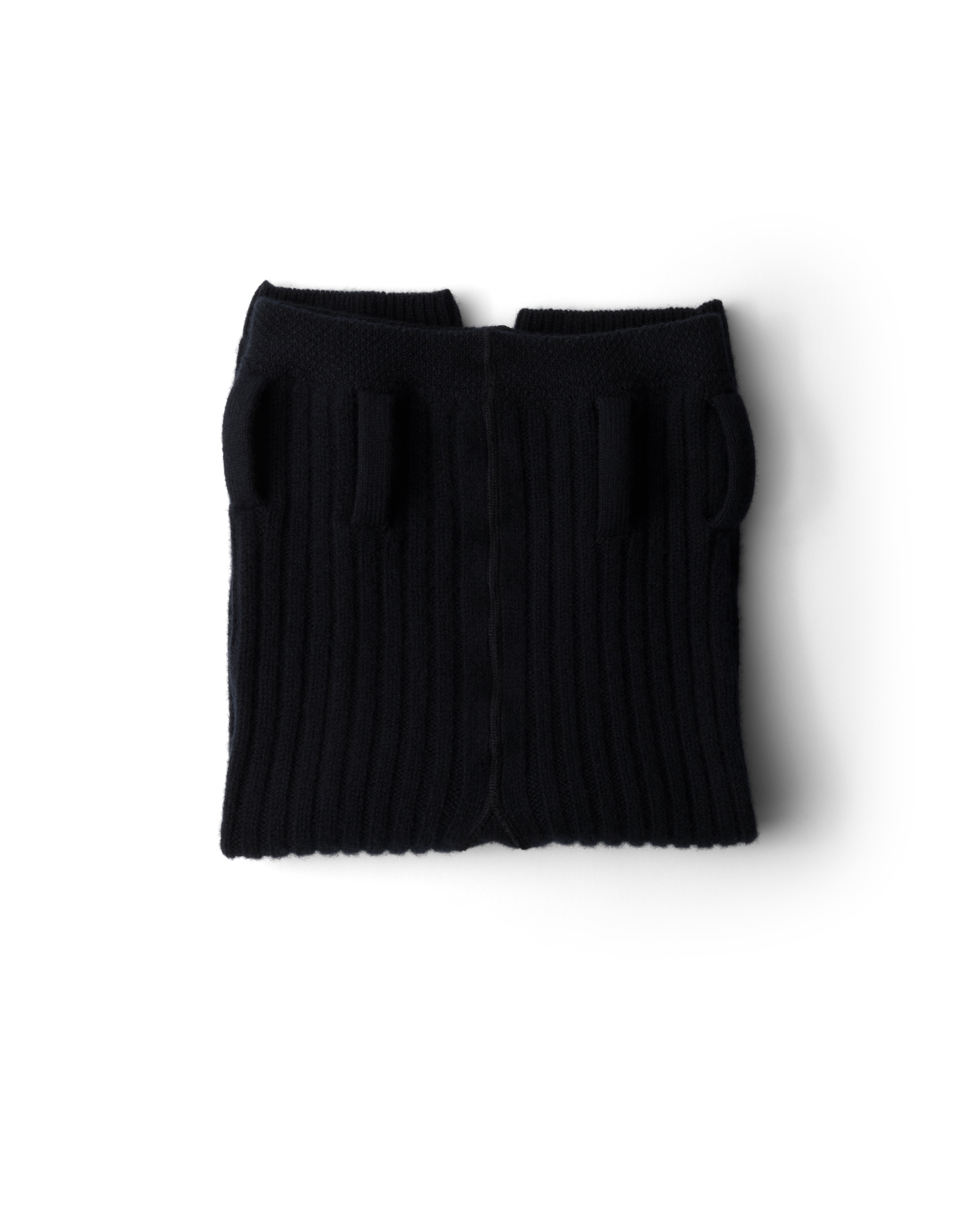 Prada Wool And Cashmere Short Leggings In Black