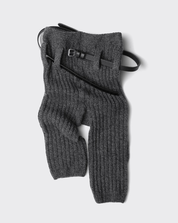 Wool and cashmere short leggings - Slate Gray Wool and cashmere short leggings - Slate Gray