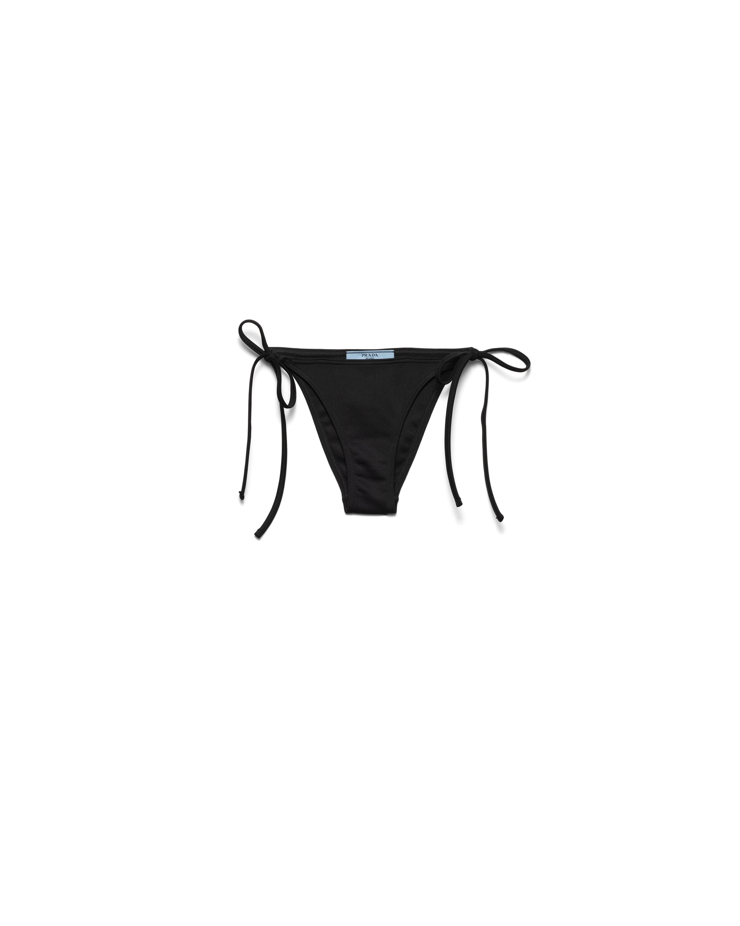 Prada Slip Bikini Interlock, Donna, Nero, Taglia L