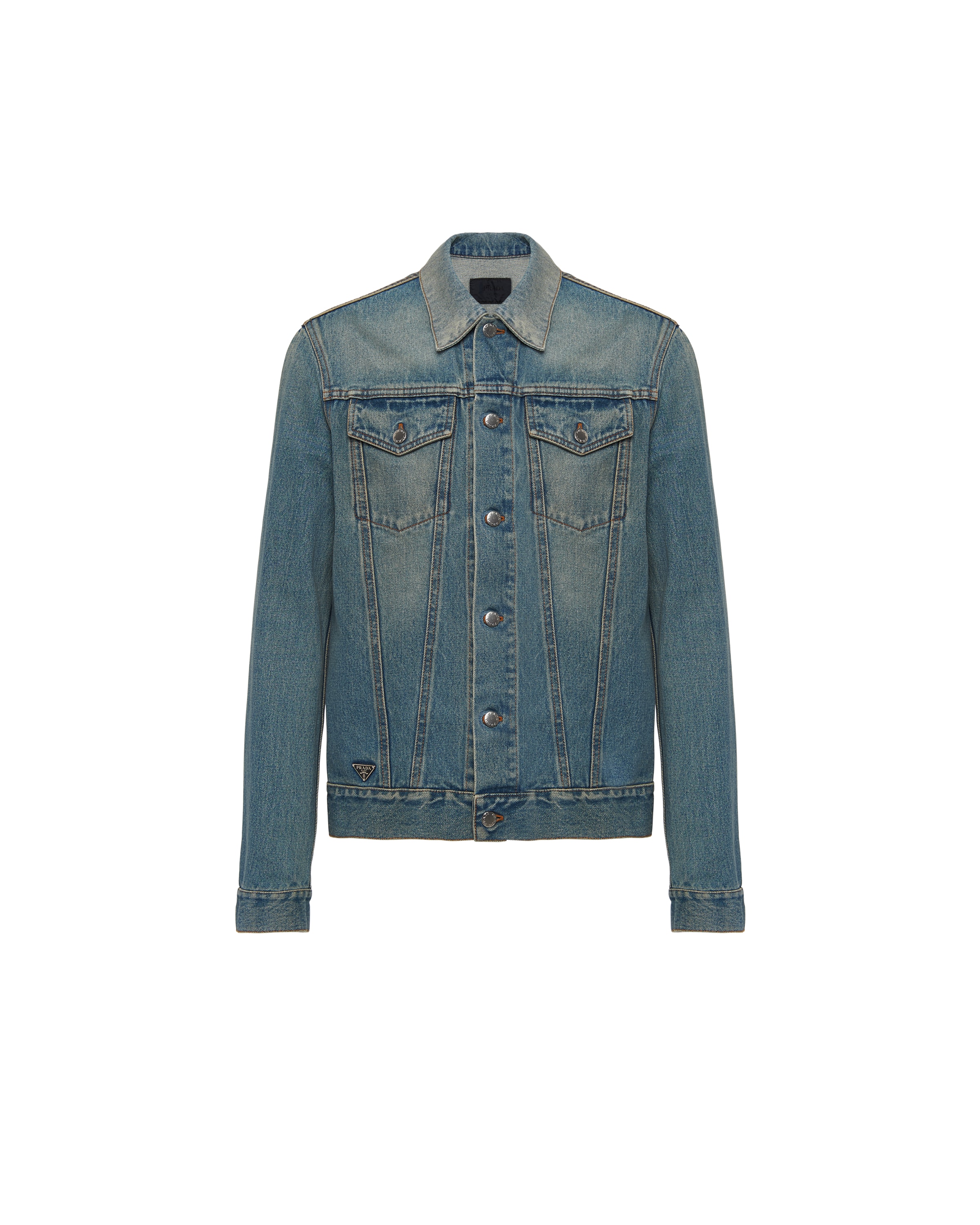 Prada Blouson In Denim, Uomo, Light Blu, Taglia L
