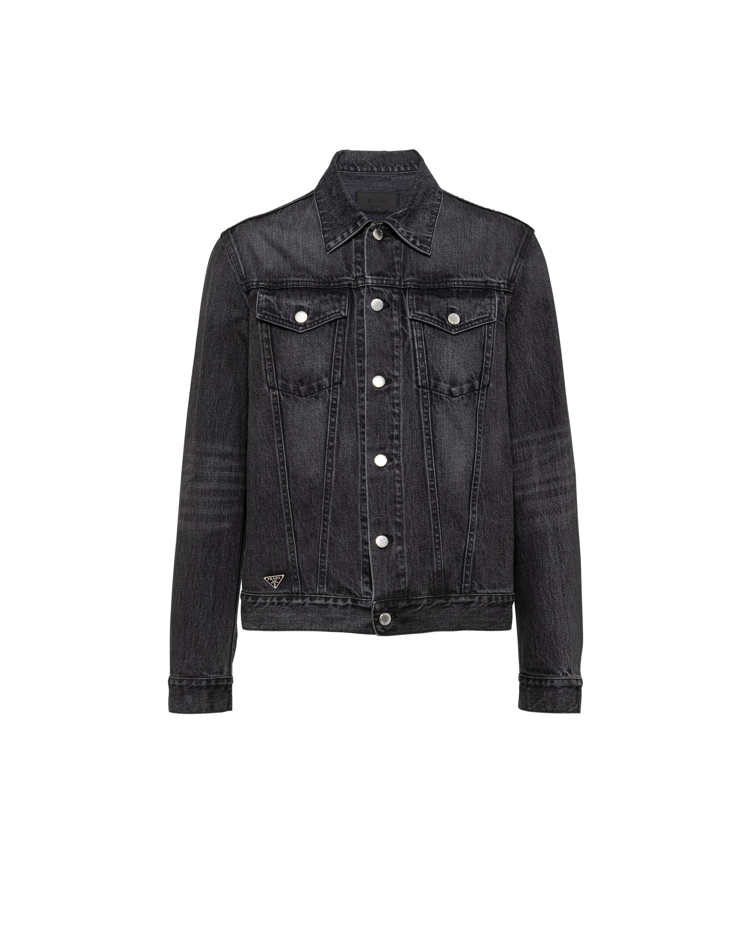 Prada Blouson In Denim, Uomo, Nero, Taglia XL