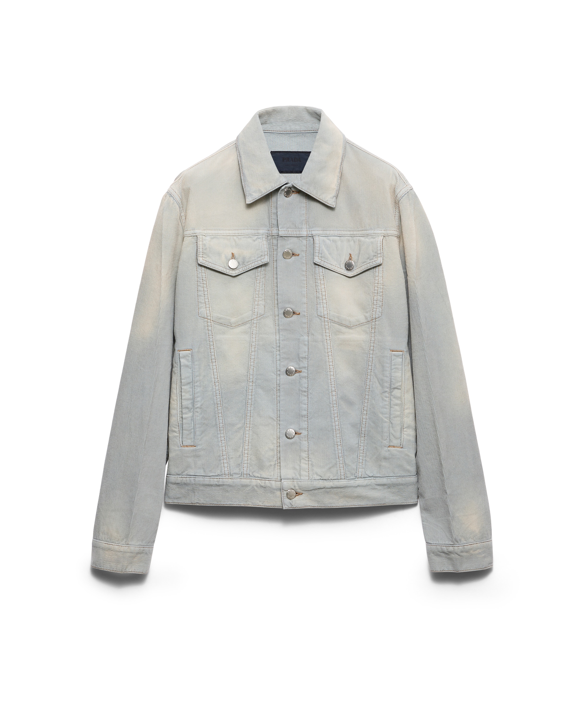 Prada Corduroy Blouson Jacket, Man, Light Blue, Size S