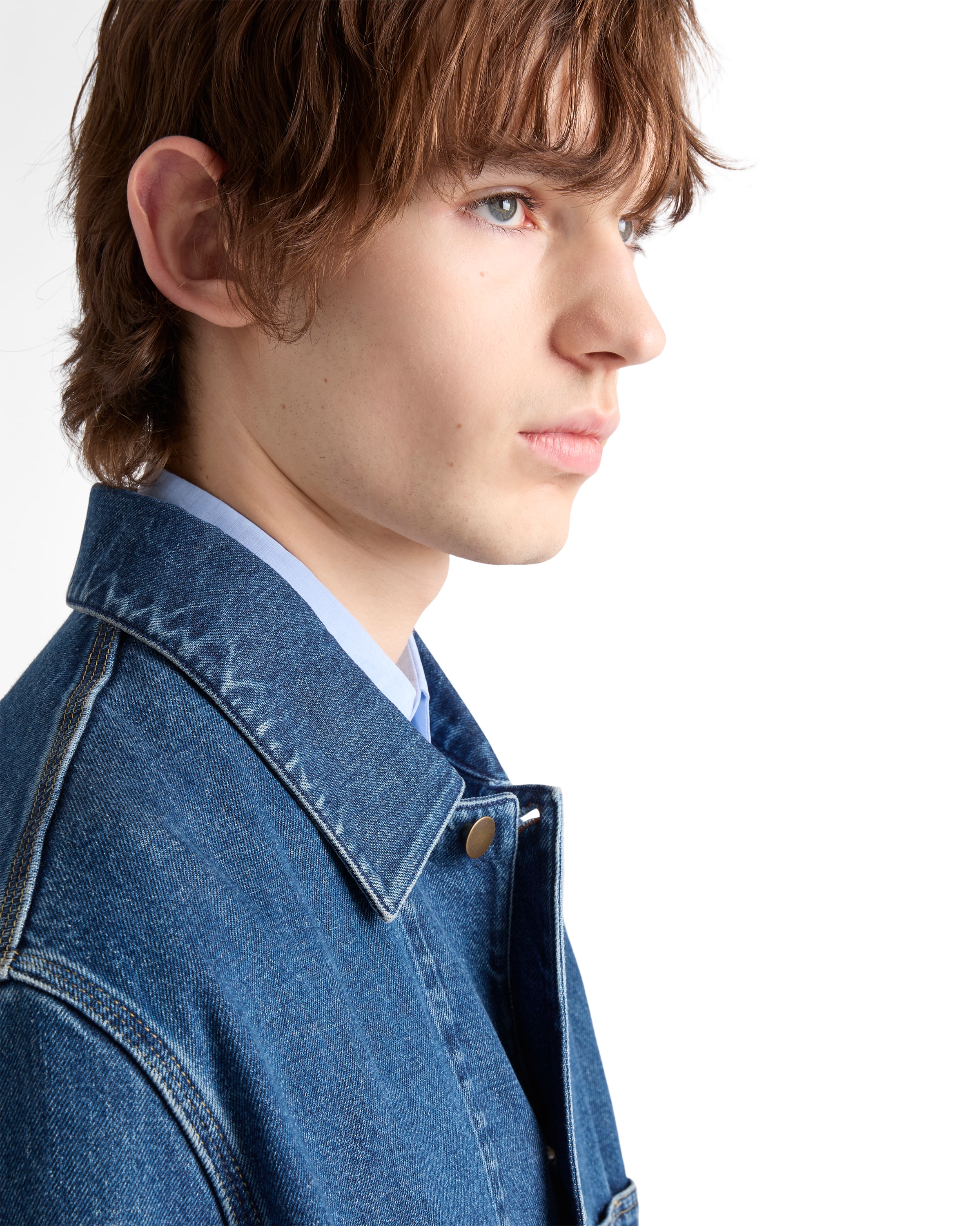 Prada Men's Light Denim Blouson Jacket In Blue