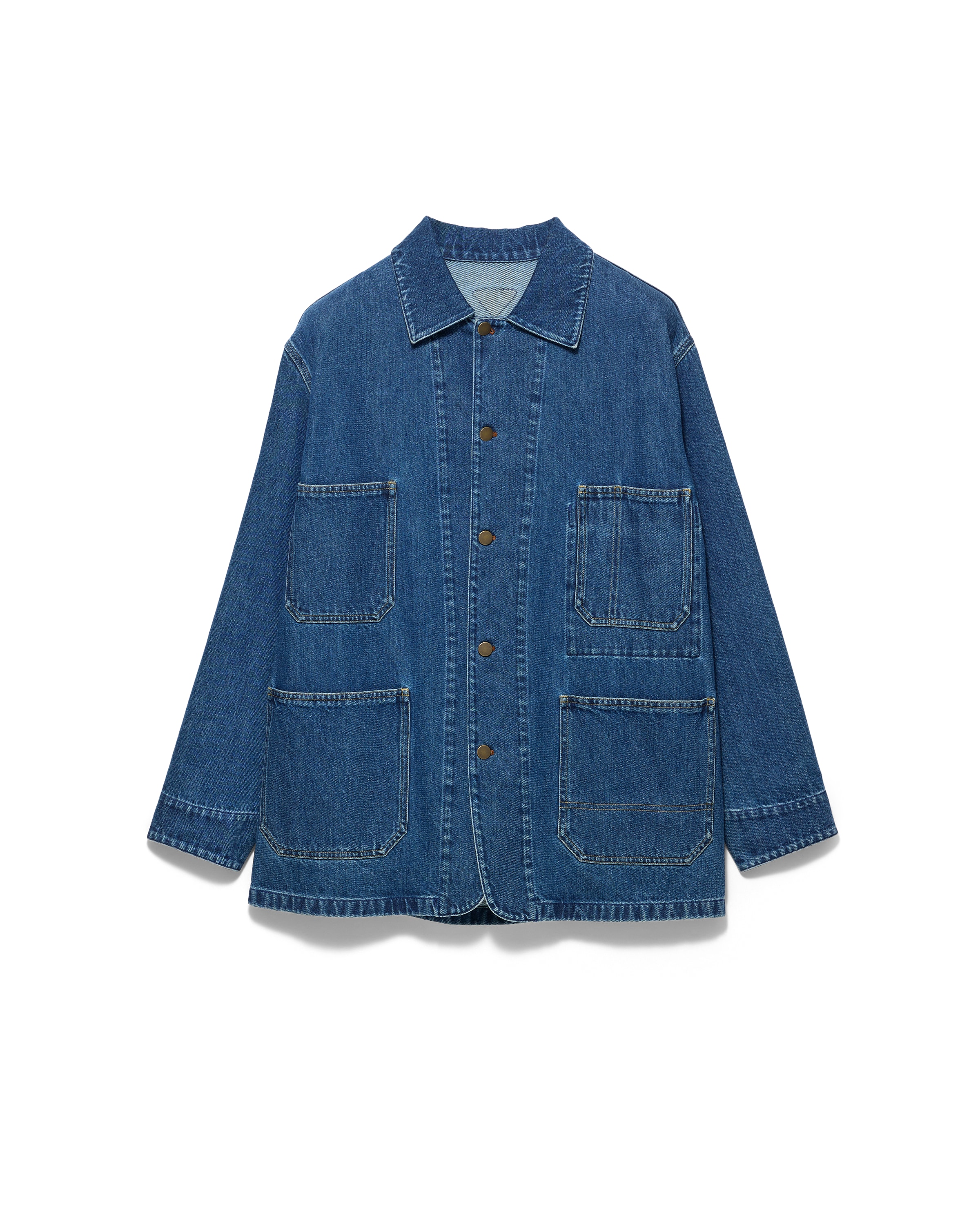 Prada Light Denim Blouson Jacket, Man, Navy, Size M