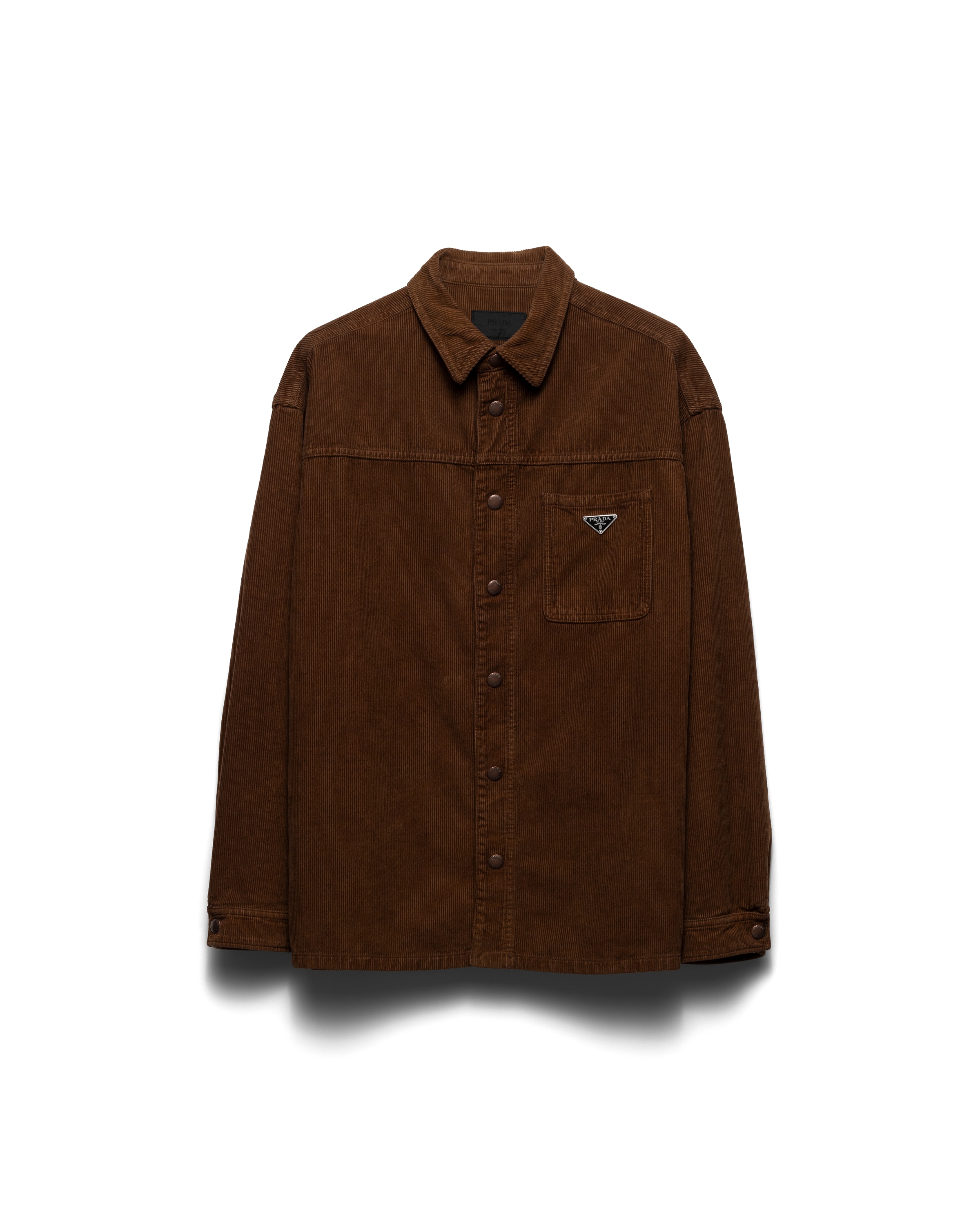 Prada Corduroy Shirt, Men, Caramel, Size M