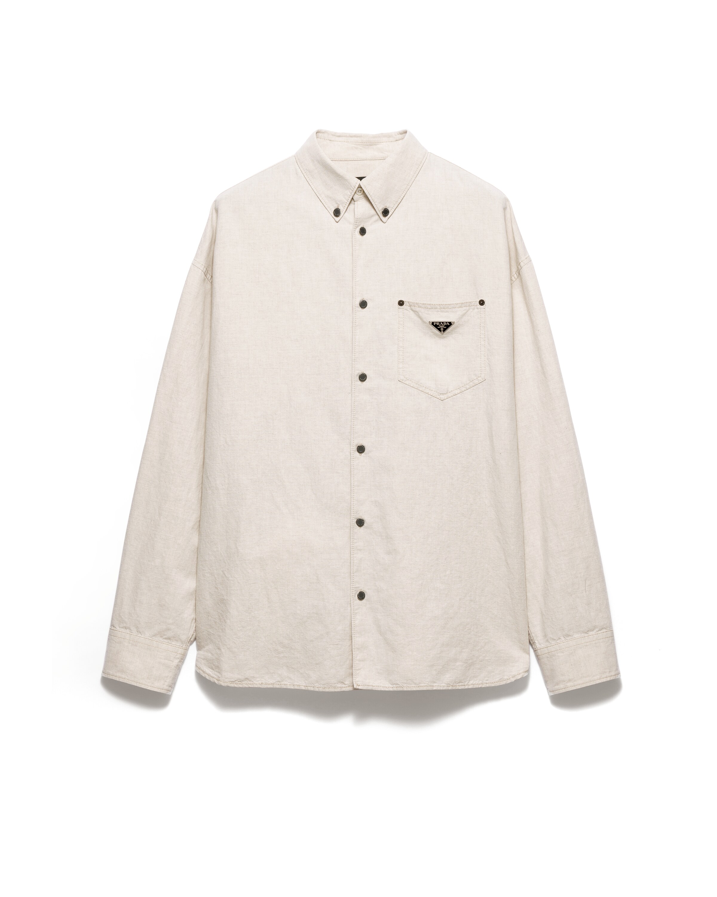 Prada Hemd Aus Chambray, Herren, Natur, Größe M