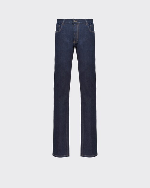 Navy New Stretch Denim jeans | Prada