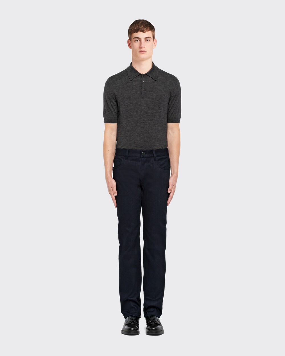 Navy Stretch denim five-pocket jeans 