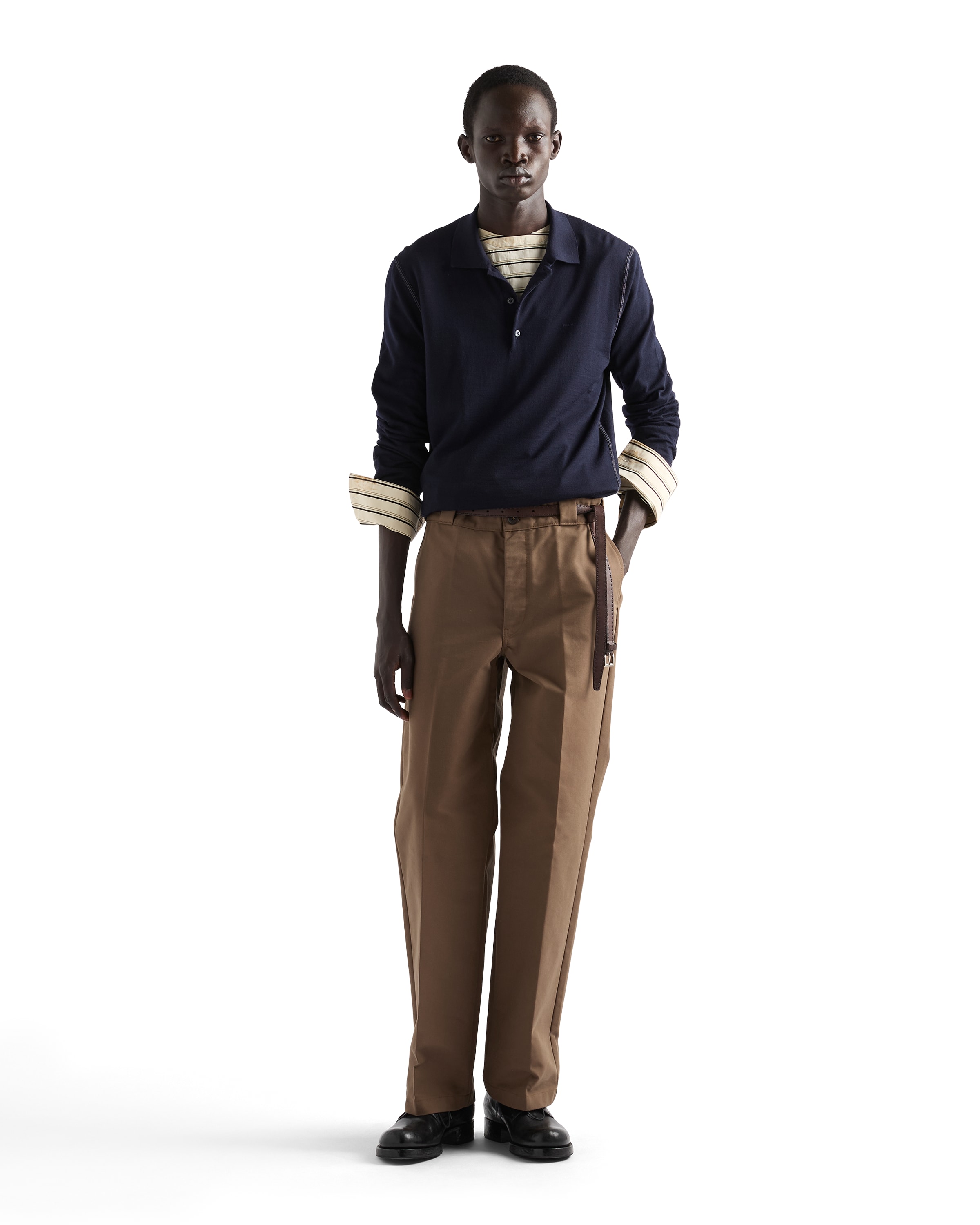 Prada Technical Canvas Pants In Brown