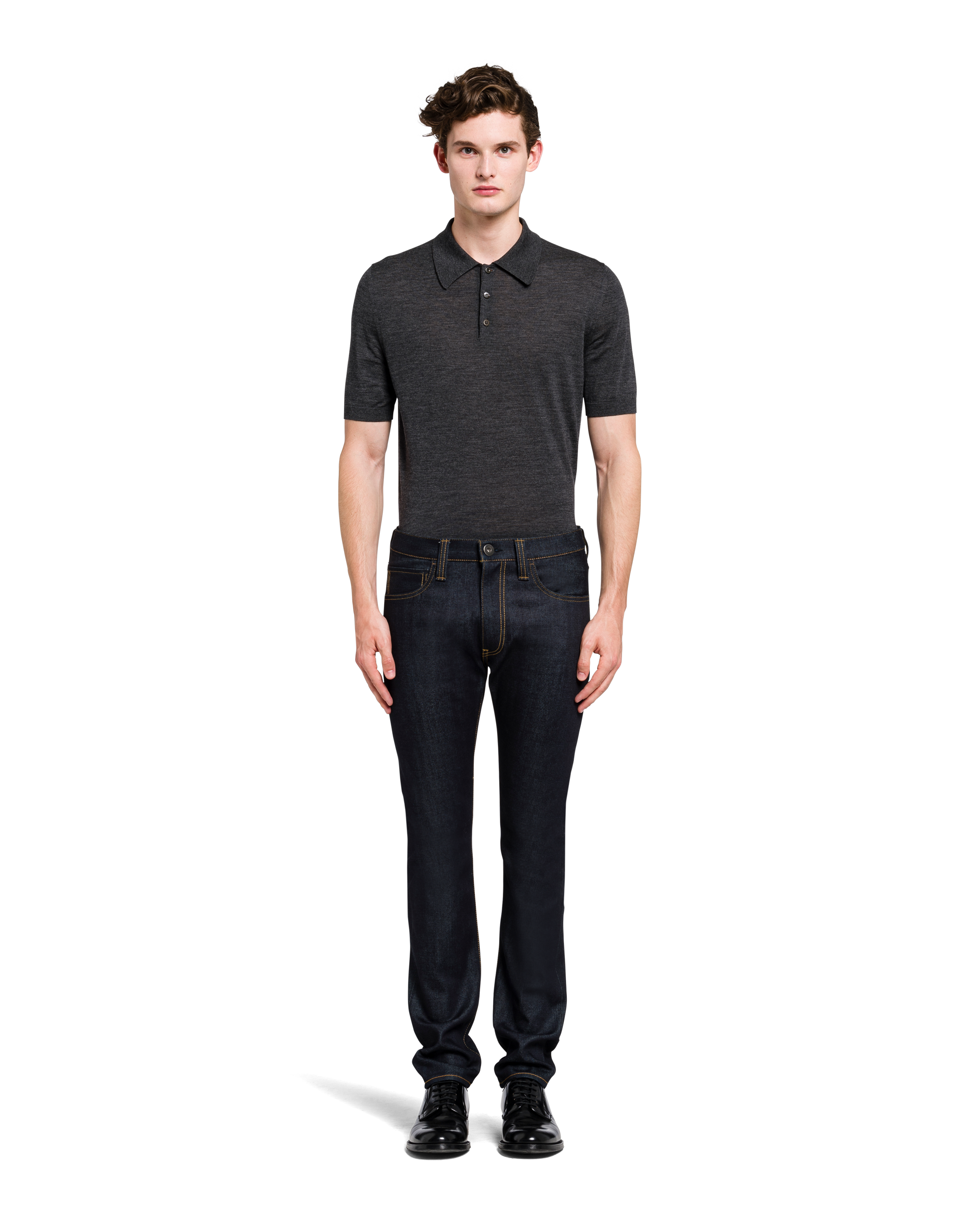 Navy Selvedge denim five-pocket jeans 