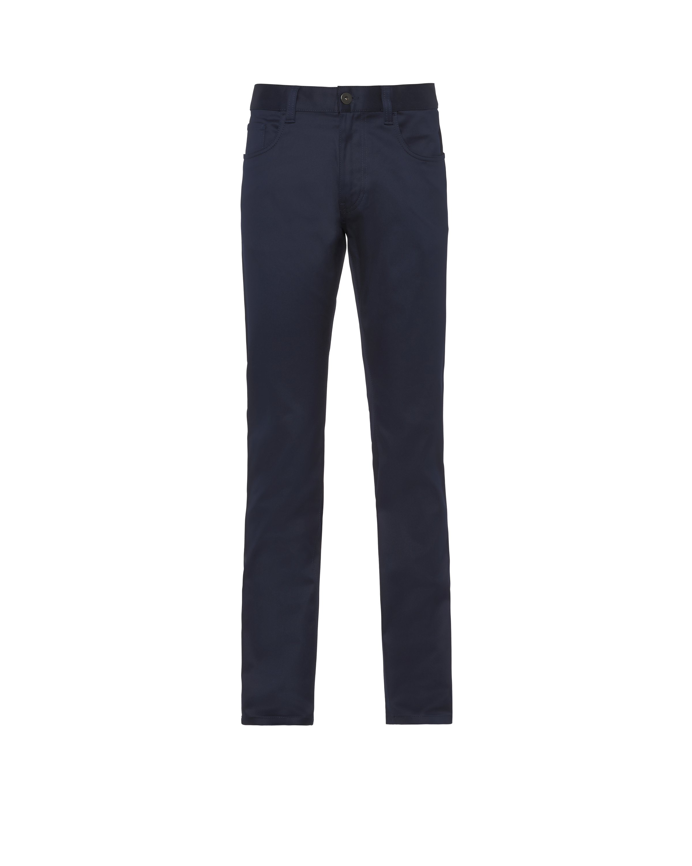 Prada Five-pocket Stretch Drill Jeans In Navy