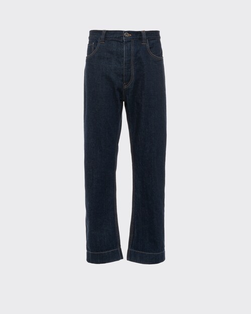 Navy Indigo denim five-pocket jeans | Prada