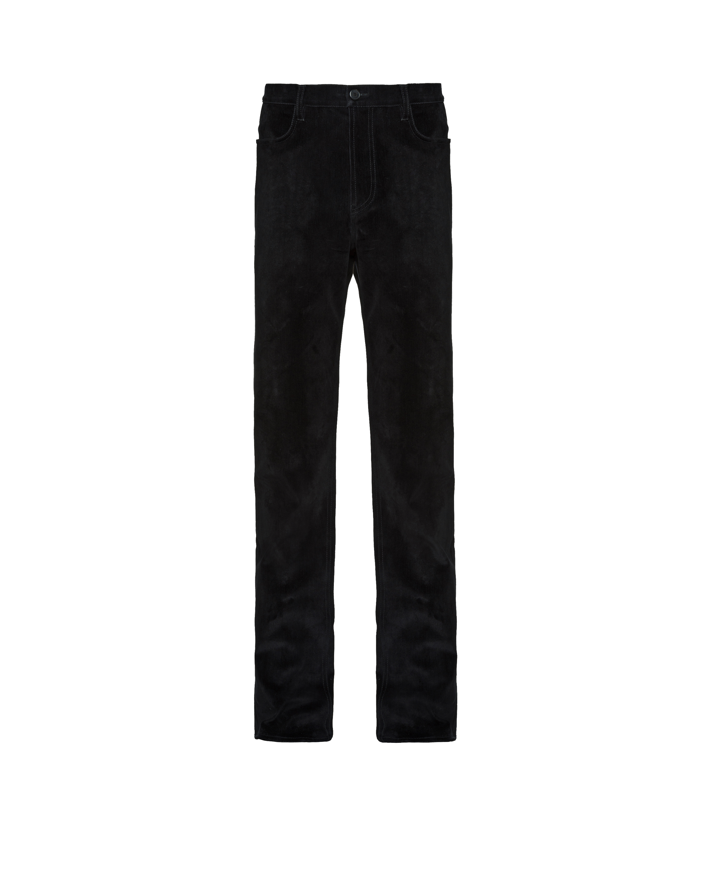 Prada Five-pocket-jeans Aus Samt-denim In Black