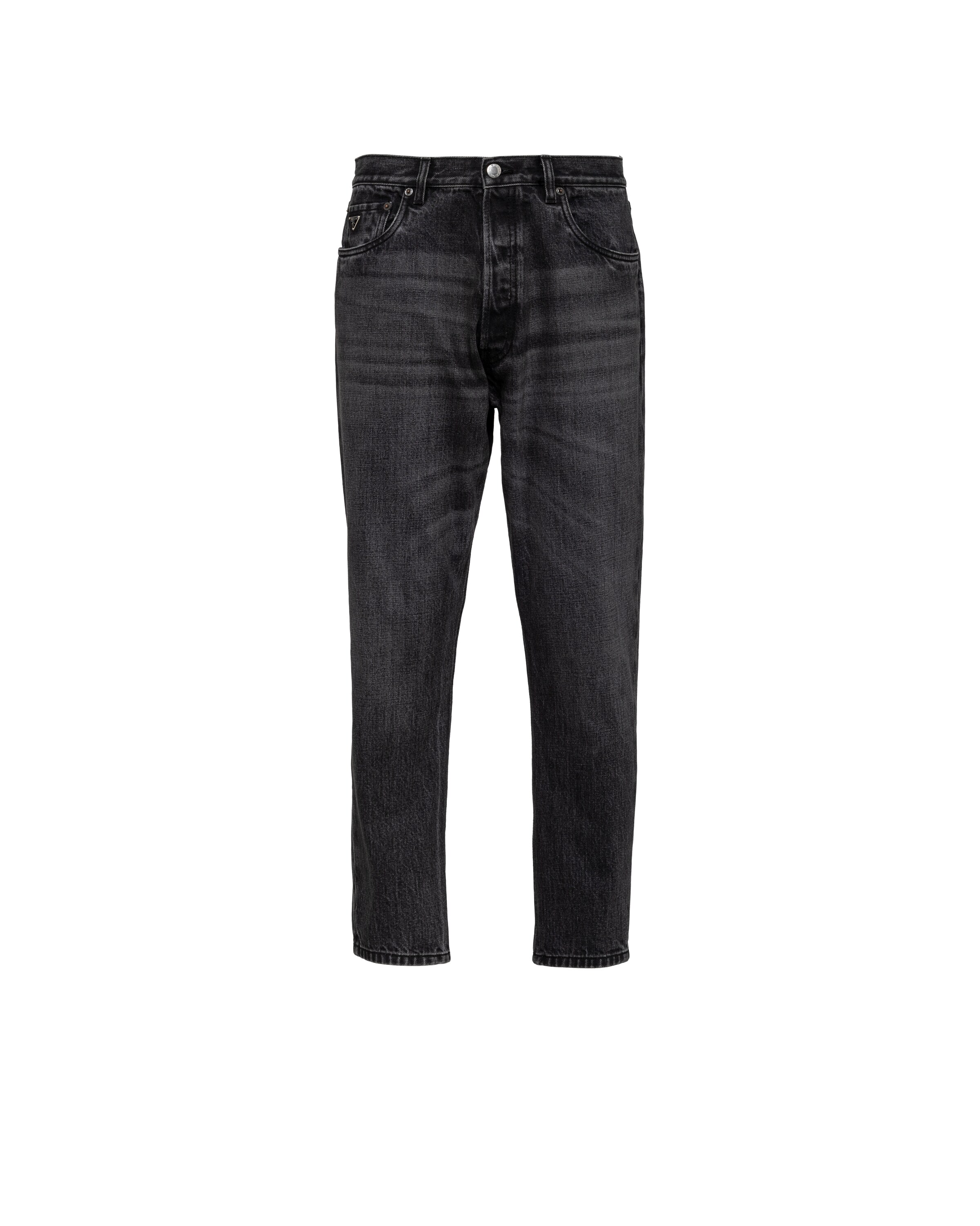 Prada Jeans In Denim, Uomo, Nero, Taglia 36