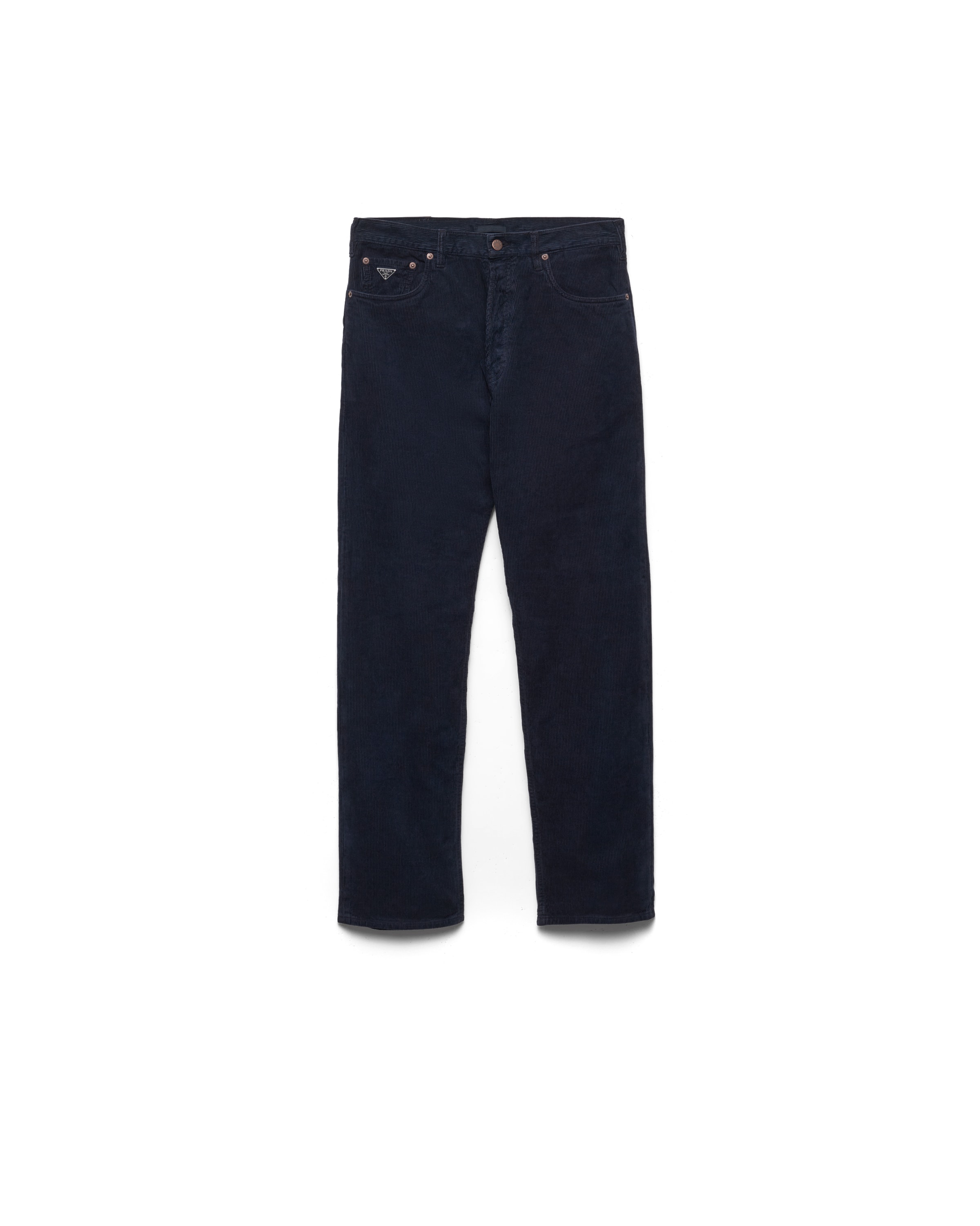 Prada Jeans Dritti In Corduroy, Uomo, Blu, Taglia 36