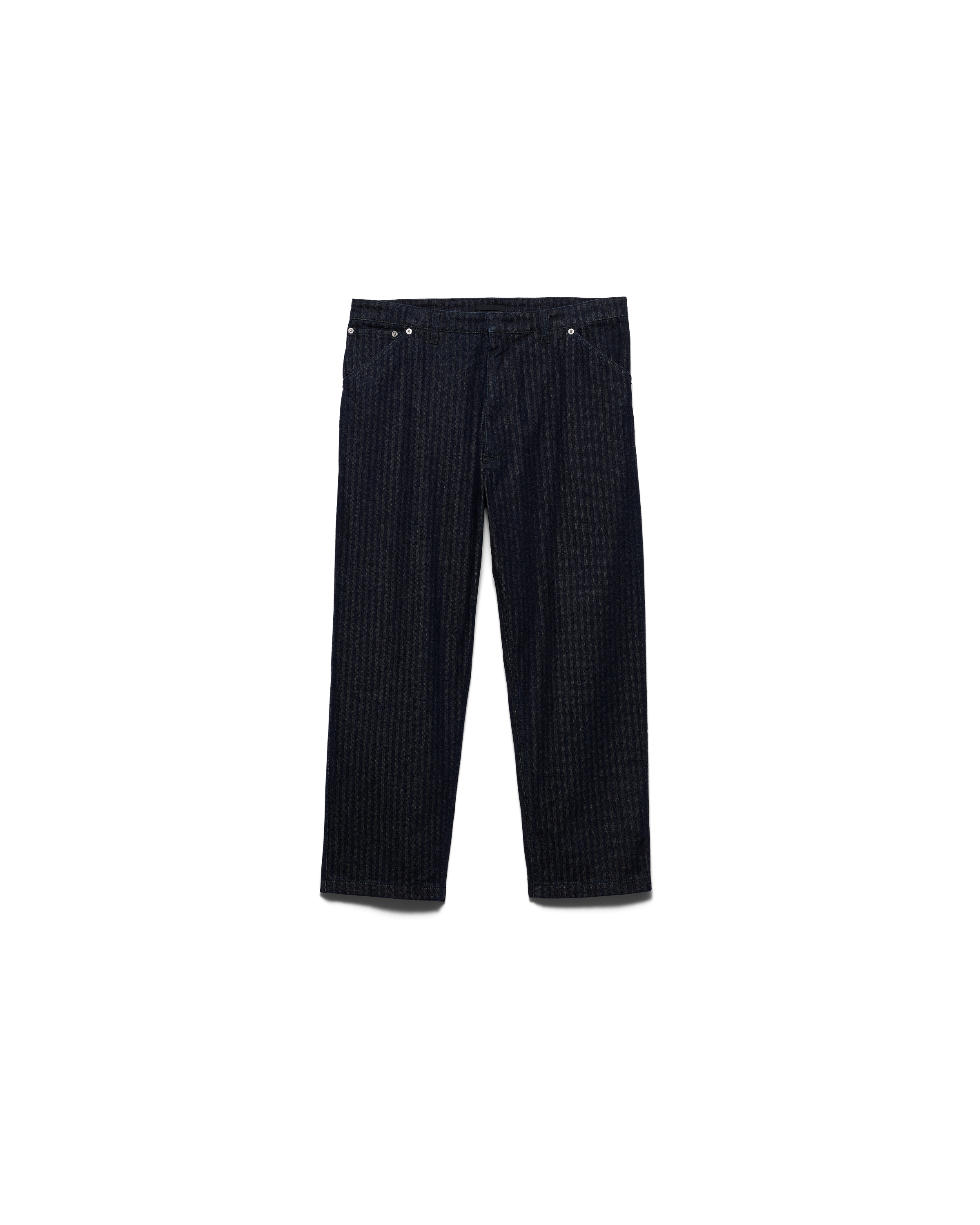 Prada Jeans Ampi In Denim Chevron, Uomo, Blu, Taglia M