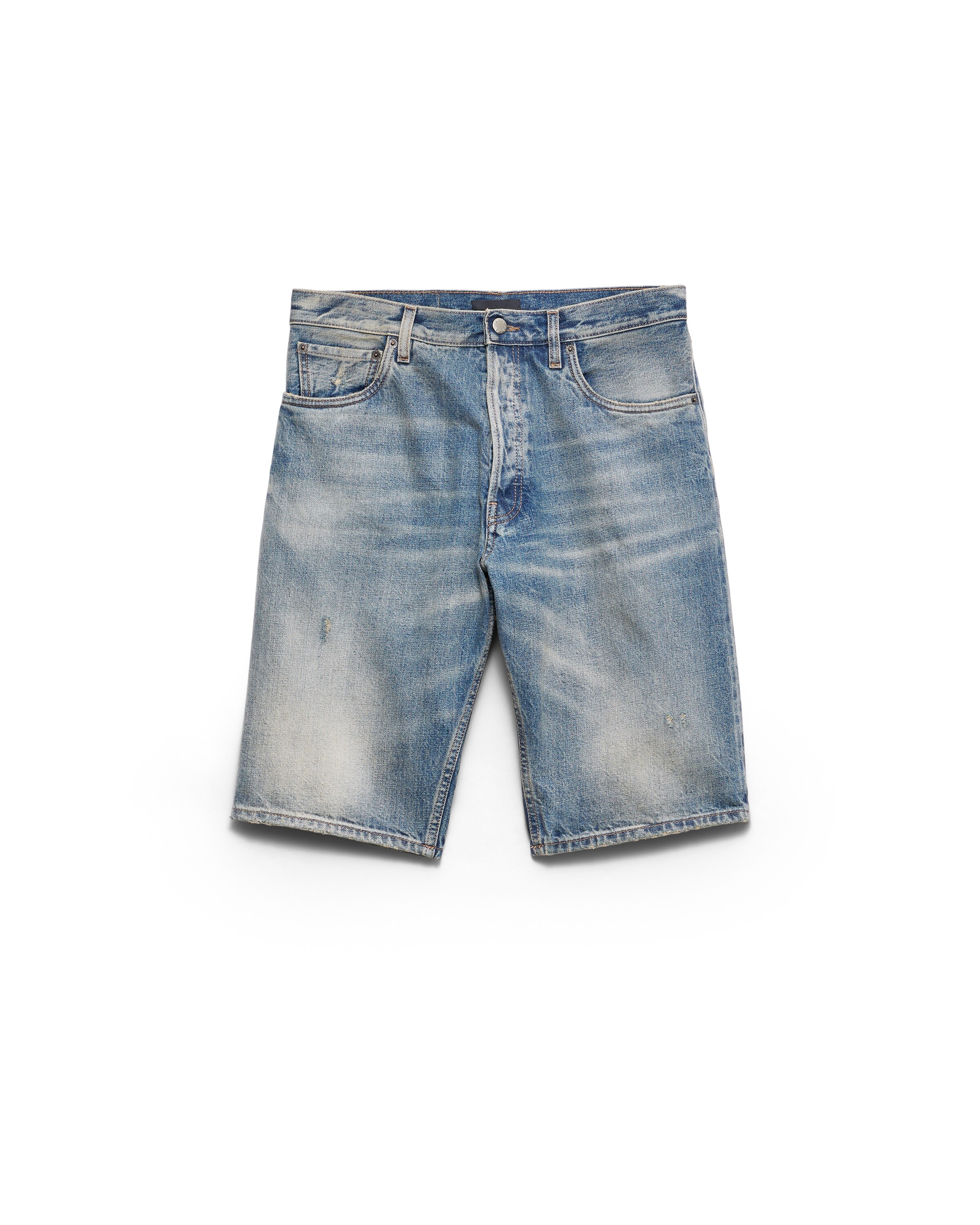 Prada Bermuda In Denim, Uomo, Blu, Taglia 30