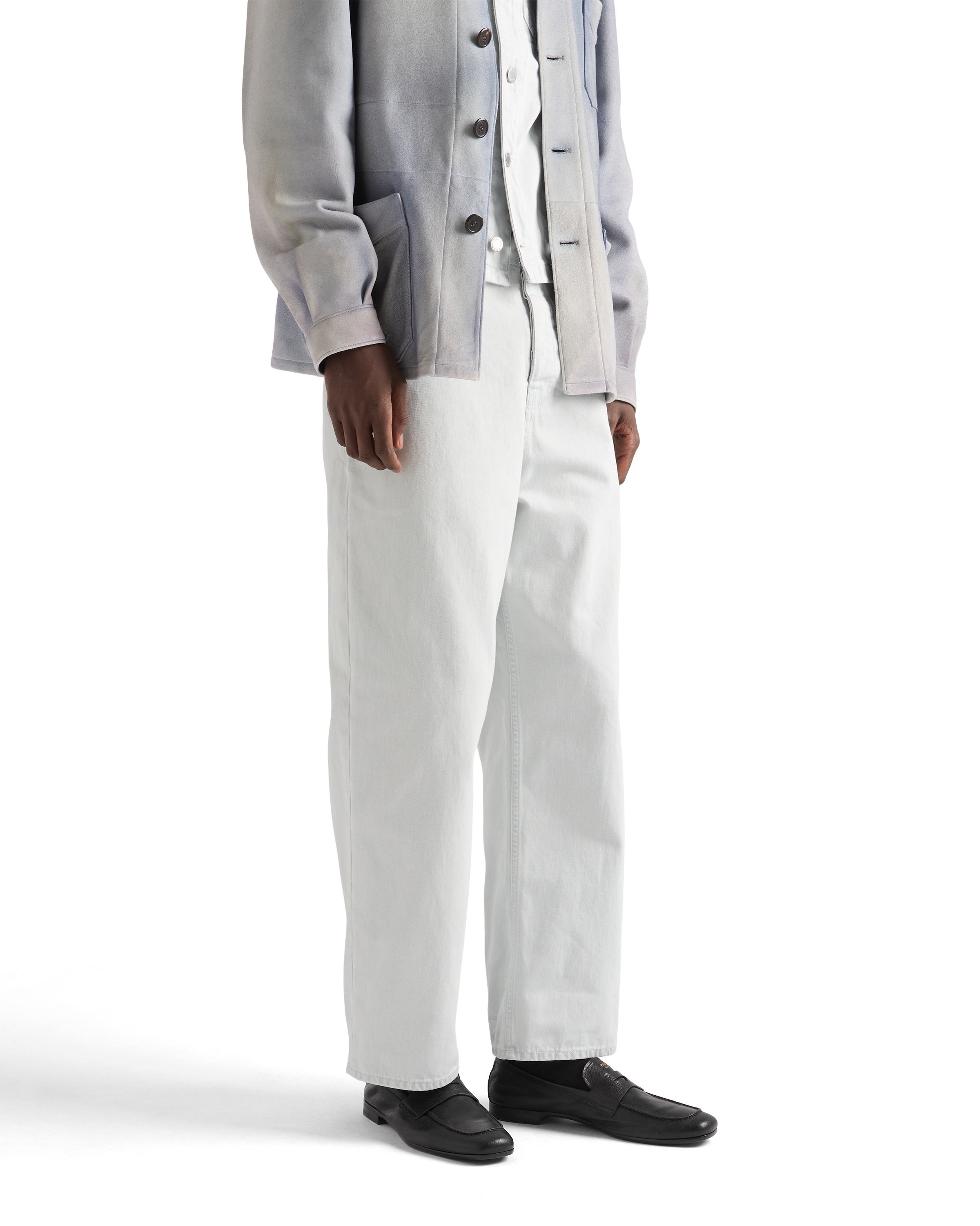 Prada Regular Bleached Denim Jeans In White