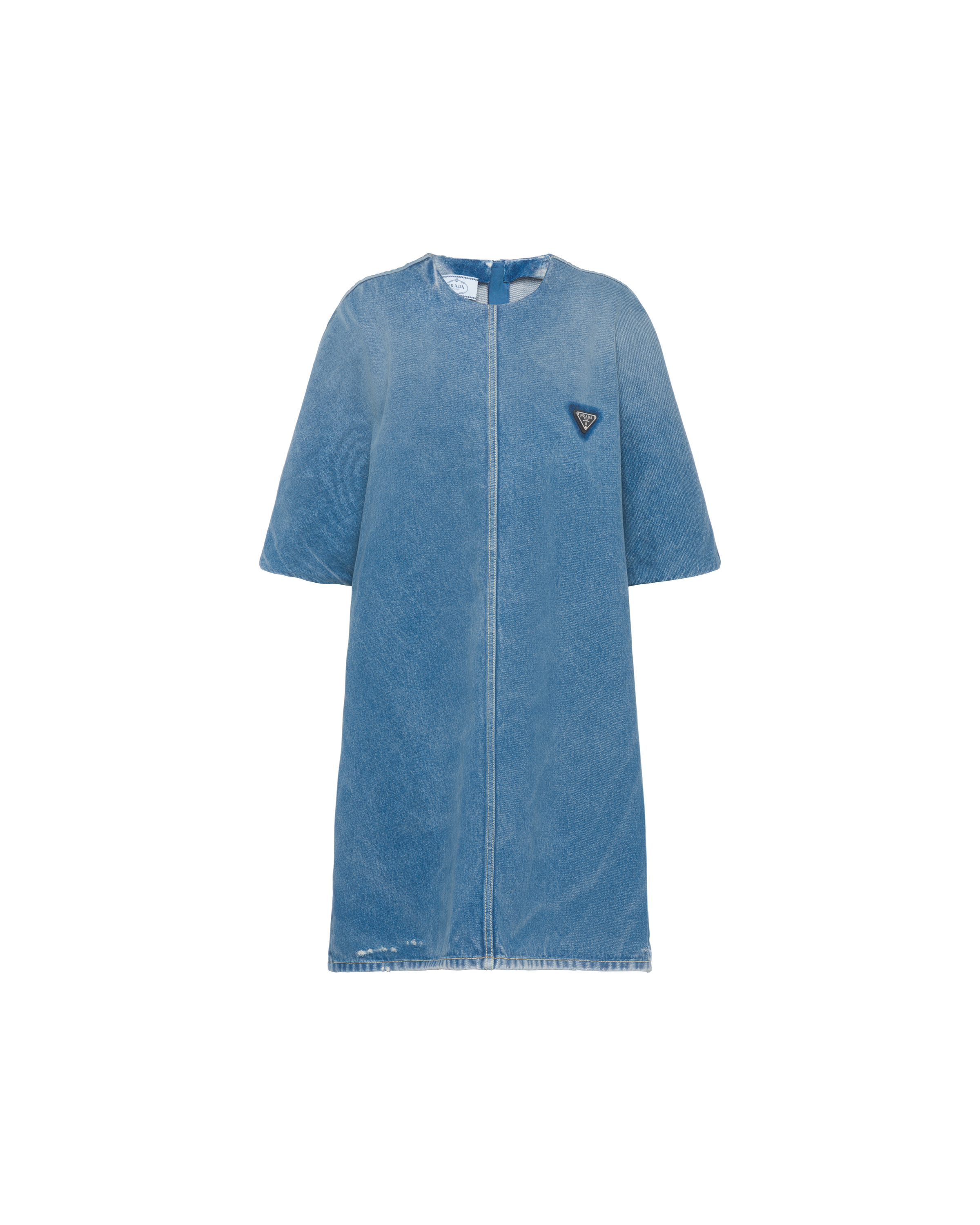 Navy Organic denim mini-dress | Prada