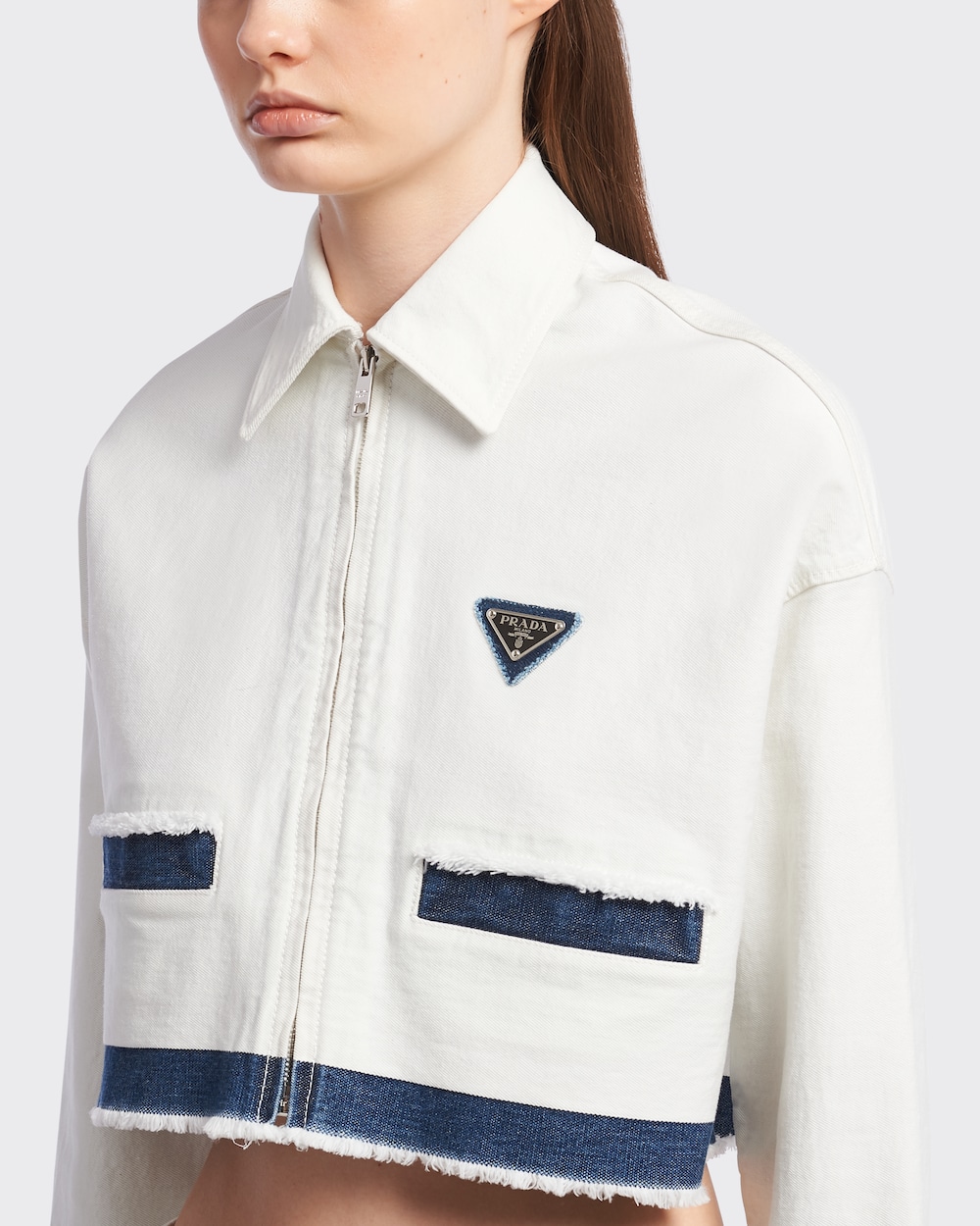 White Selvedge denim jacket | Prada