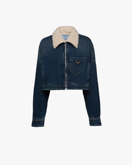 padded denim jacket womens