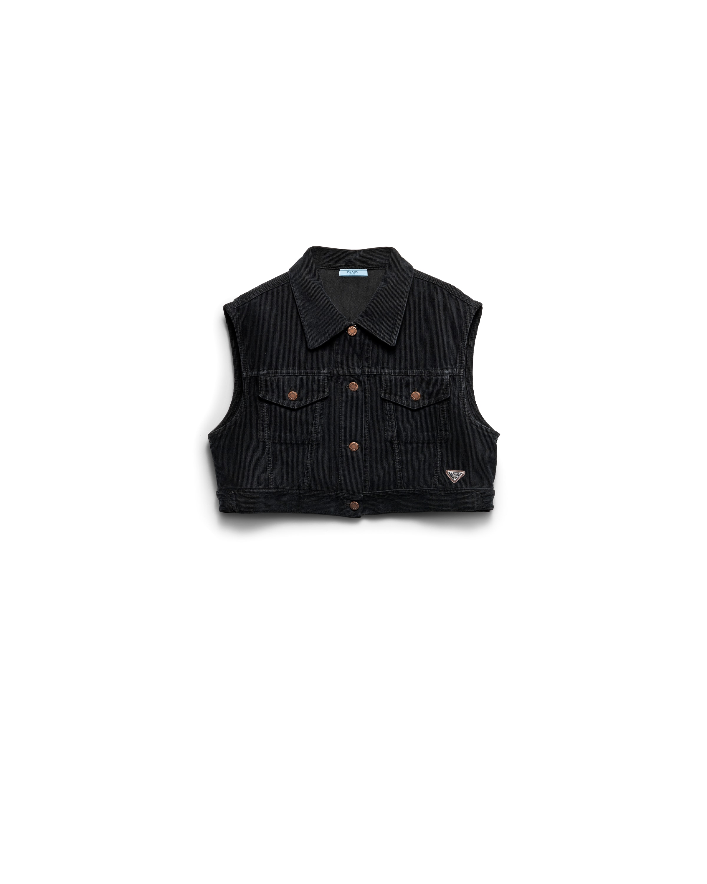Prada Corduroy Vest, Women, Black, Size S