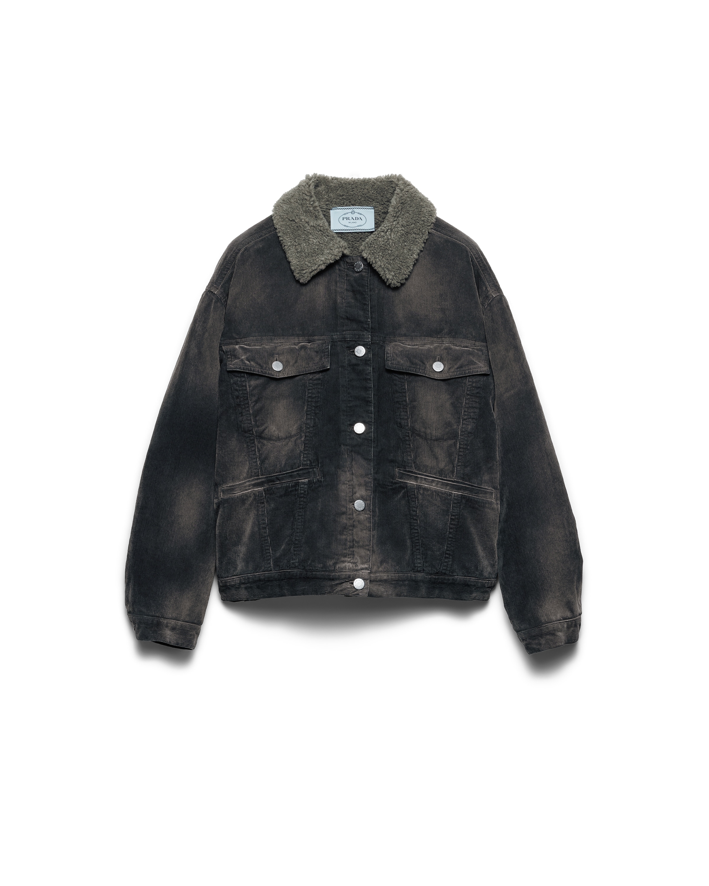 Prada Cazadora De Pana, Mujer, Negro, Talla 42