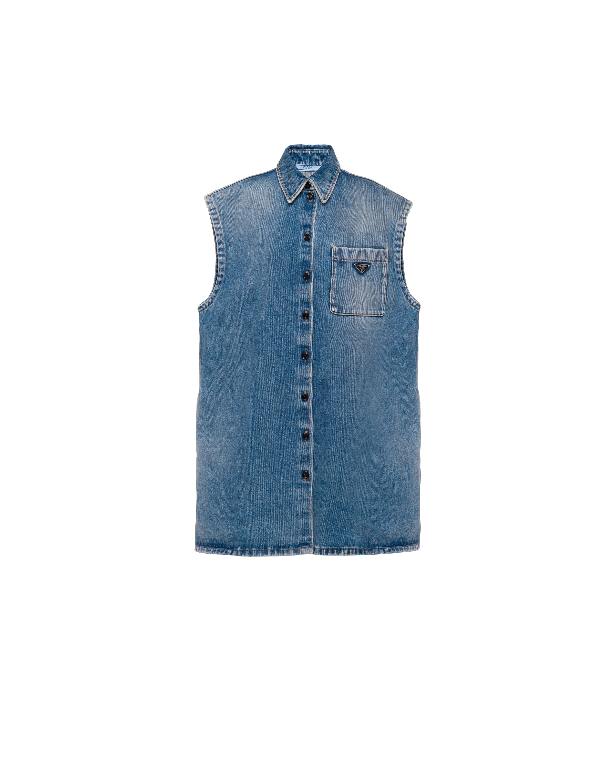 Prada Denim Shirt, Women, Sky Blue, Size 48S