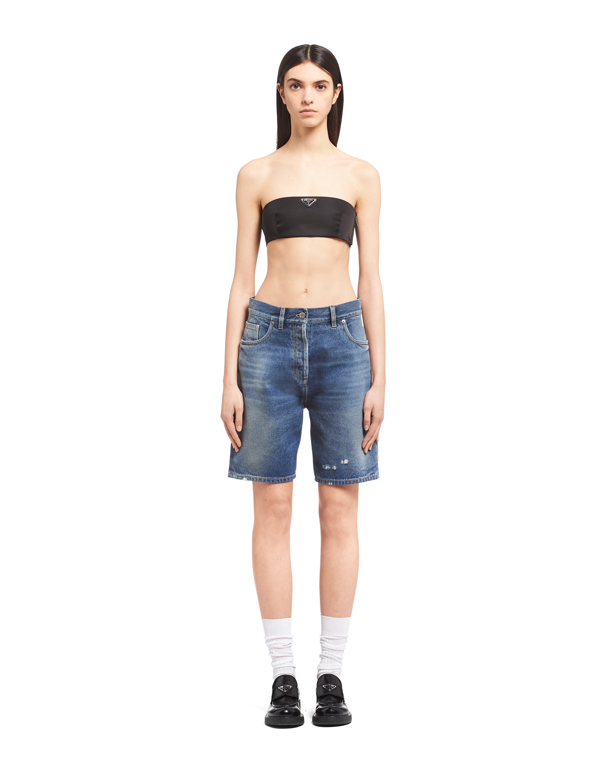 Prada best sale denim shorts