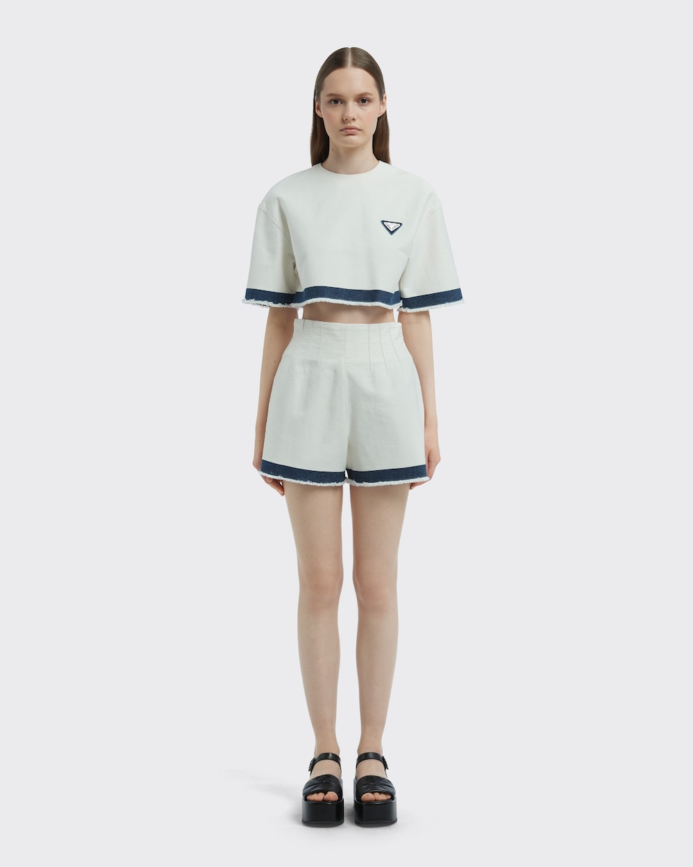 White Selvedge denim shorts | Prada