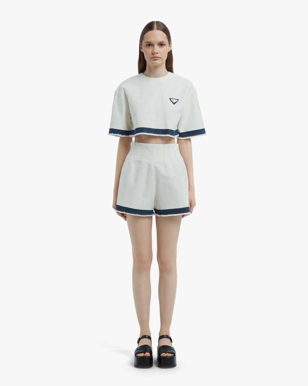 prada denim shorts