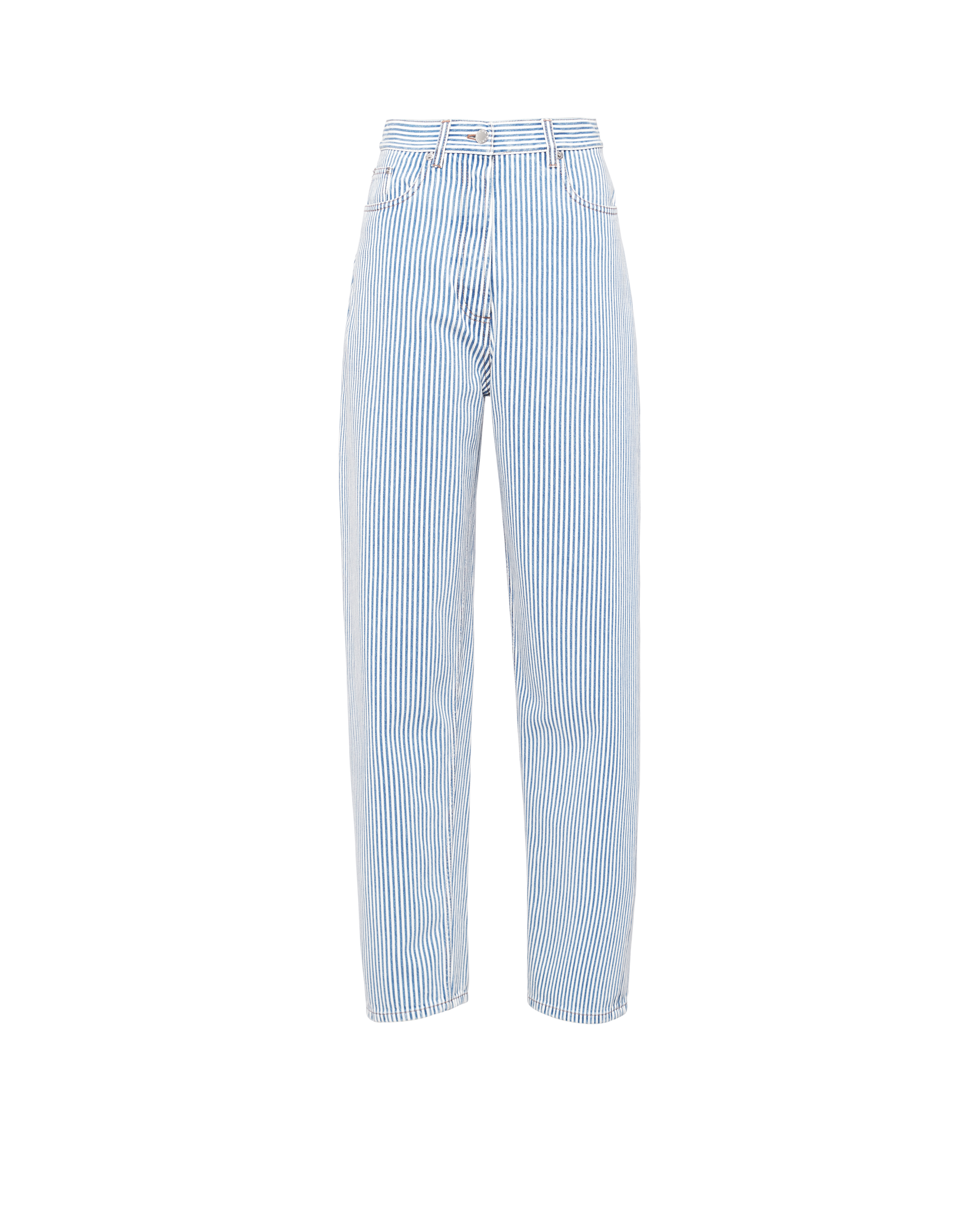 Striped denim jeans
