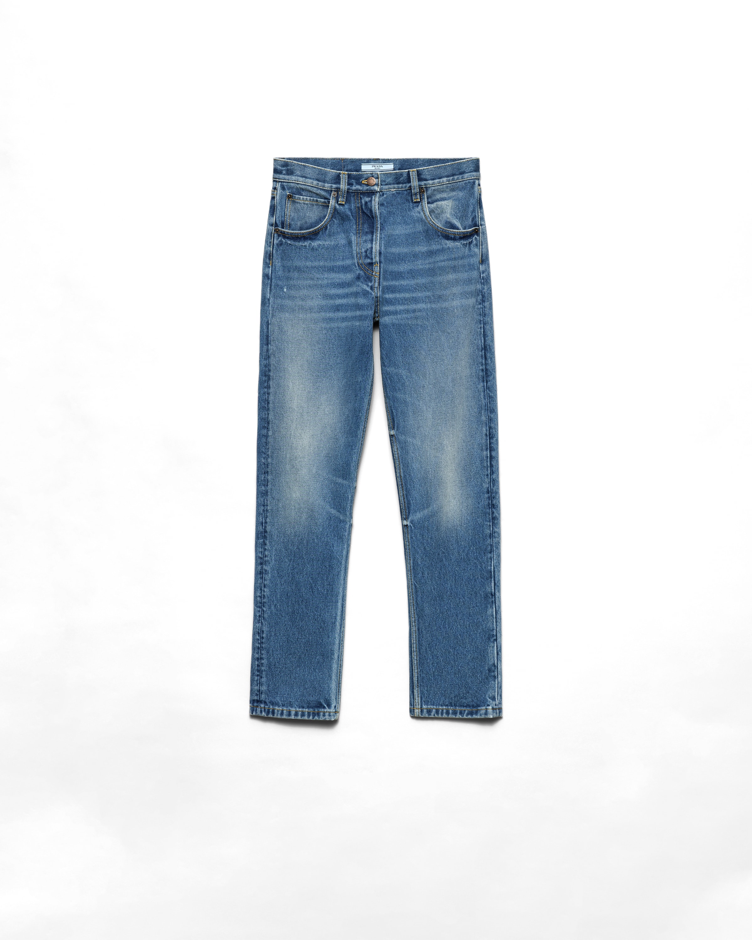 Prada Jeans A Gamba Dritta In Denim, Donna, Light Blu, Taglia 30