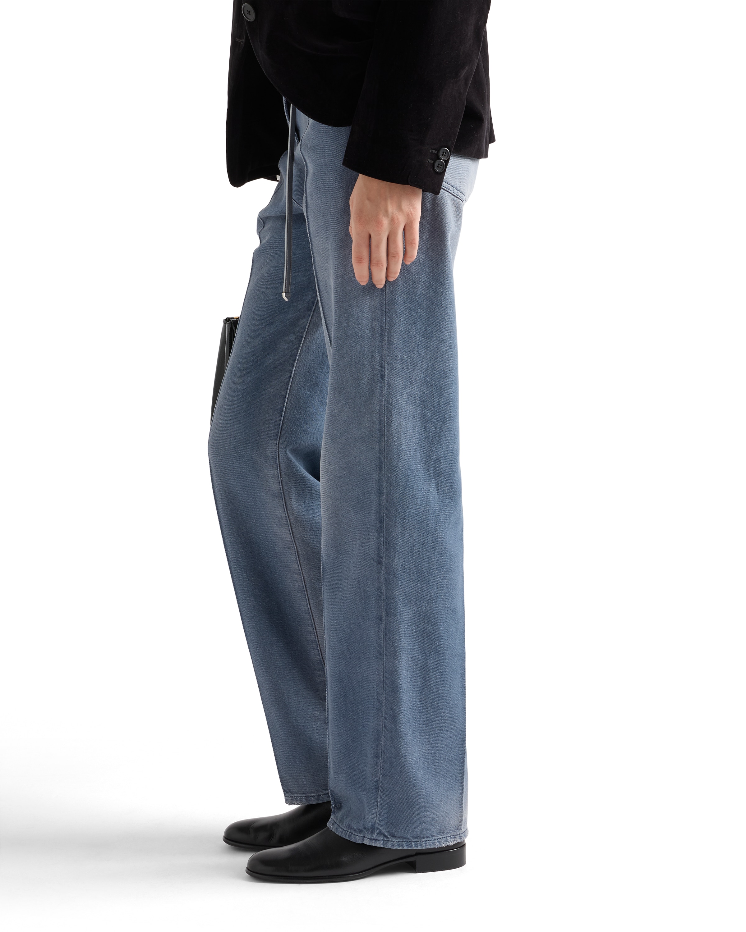 Prada Logo-patch Denim Jeans In Blue
